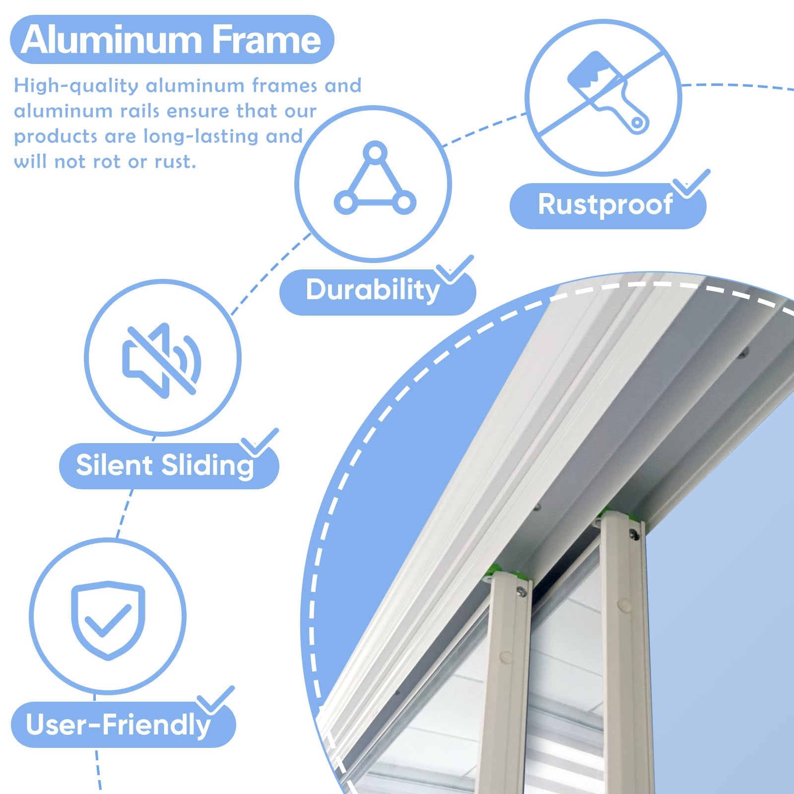 TENONER White MDF 1-Lite Mirror Aluminum Frame Sliding Closet Door for Bedroom, Closet, and Livingroom - Space-Saving , Durable with Hardware Track Kit & Floor Guide