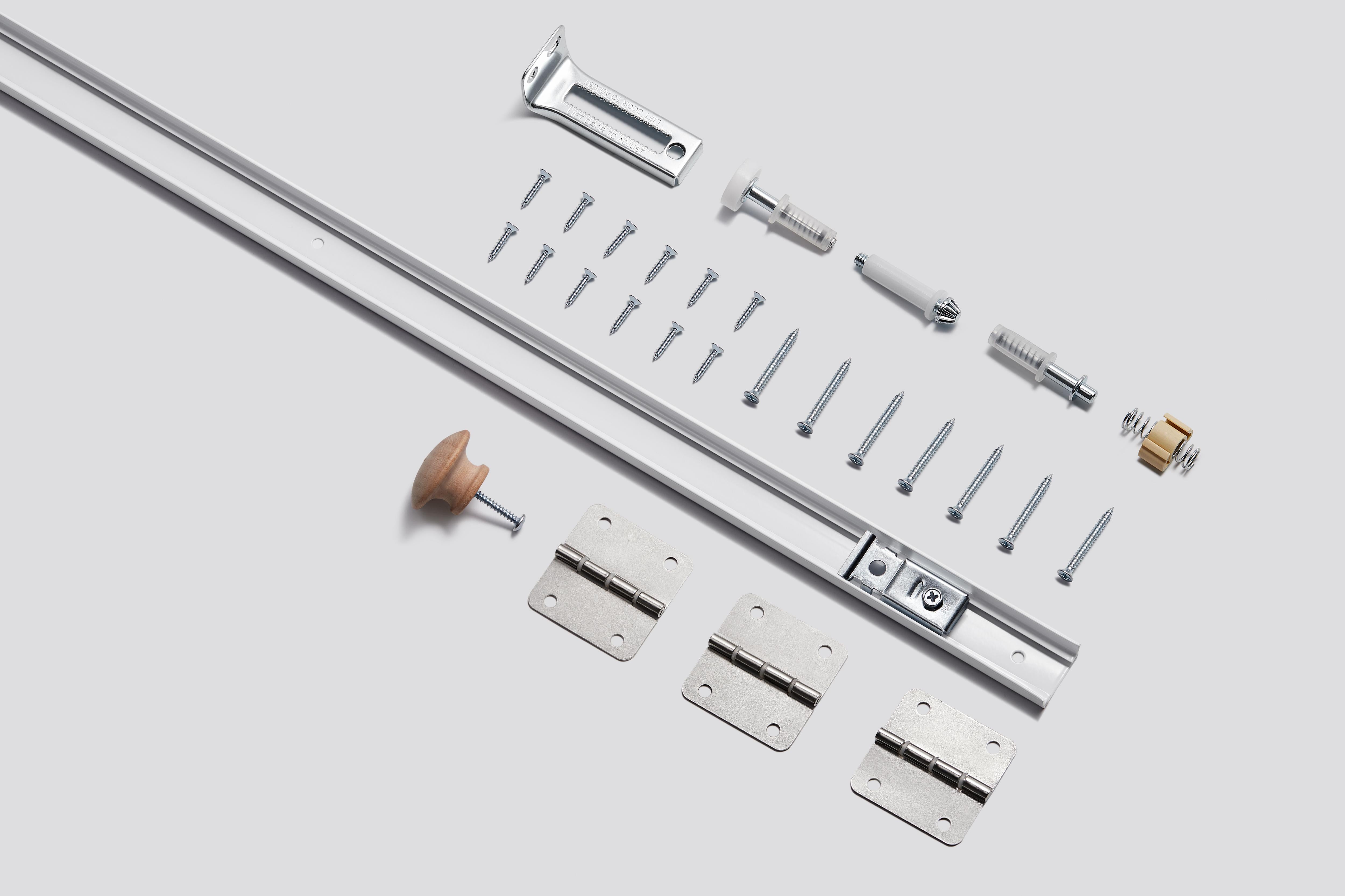 TENONER White MDF Half Louvered Bi-Fold Interior Door for Closet, Pantry, Laundry Room - Ventilation-Friendly, Space-Saving with Hardware Kits