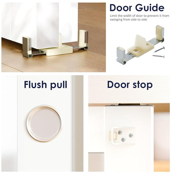 Tenoner Silver Aluminum Bypass Sliding Door Hardware Kit, Double Track Bypass Closet Door Hardware - Smoothly and Quietly