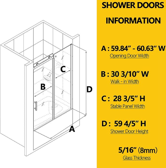 #Color_Sliding Shower Door