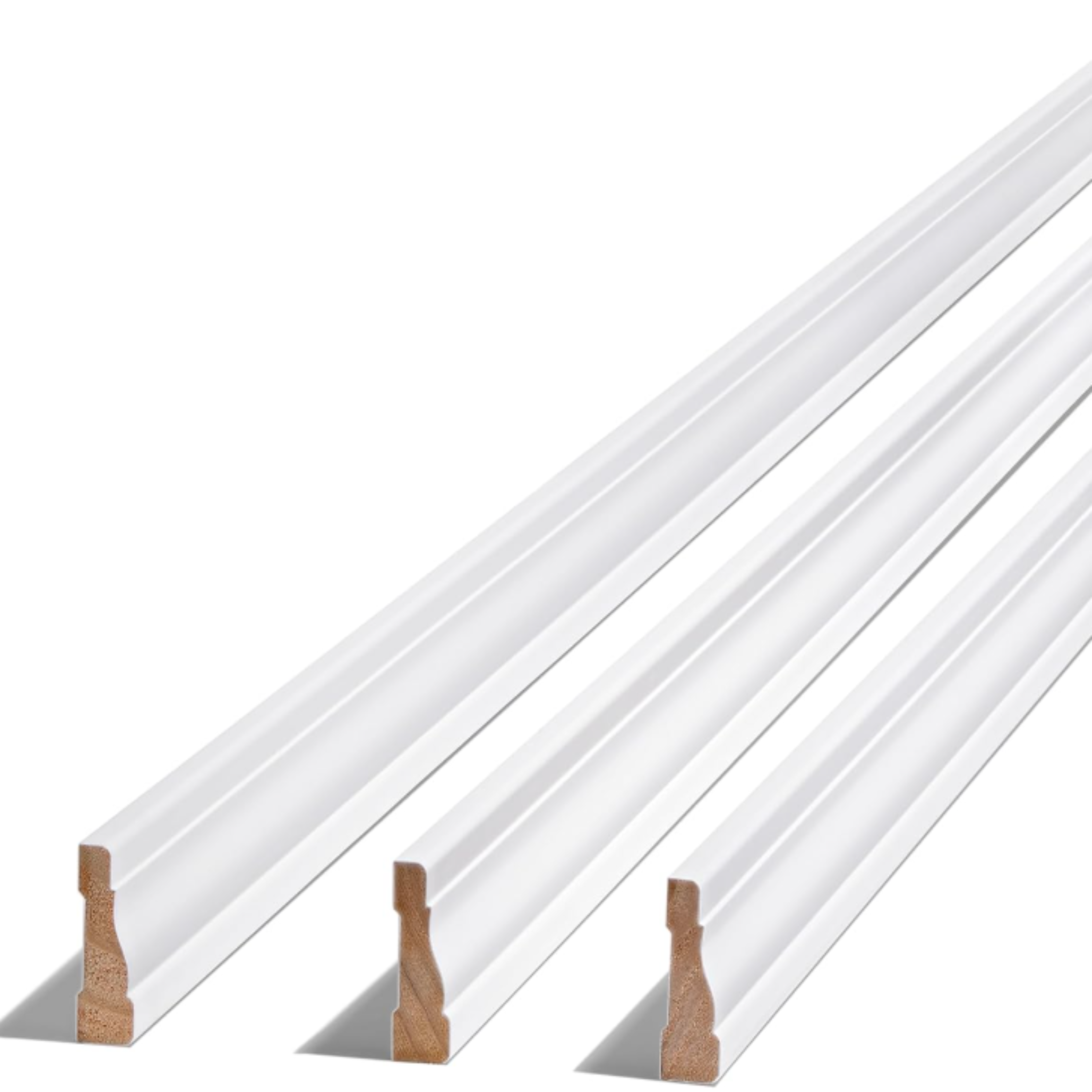 Tenoner White Solid Pine Wood Prefinished 3-Piece Solid Door Casing, Primed Finger Jointed Door Jamb Casing for Interior Doors