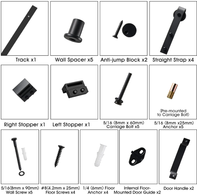 TENONER White MDF 1/2-Lite Arched Reeded Glass Sliding Barn Doors for Living Rooms, Bedrooms, or Kitchen – Waterproof Covering, Privacy Protection with Barn Door Hardware Kits