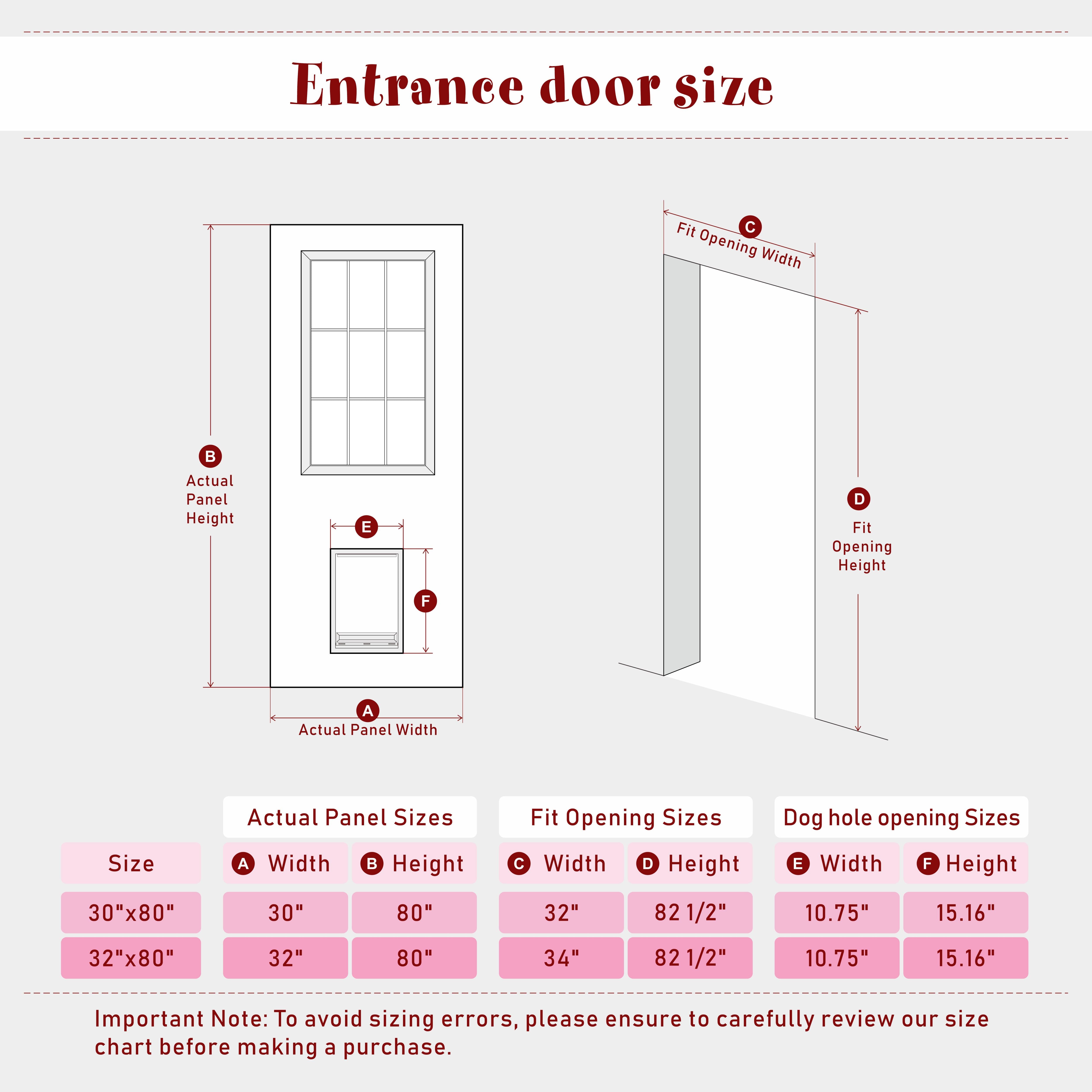TENONER White Primed 1-Lite Silk-Screened Glass Universal Exterior Door Slab without Large Pet Door – Ideal for Entrance, Easy to install, No Hinges or Handles Included