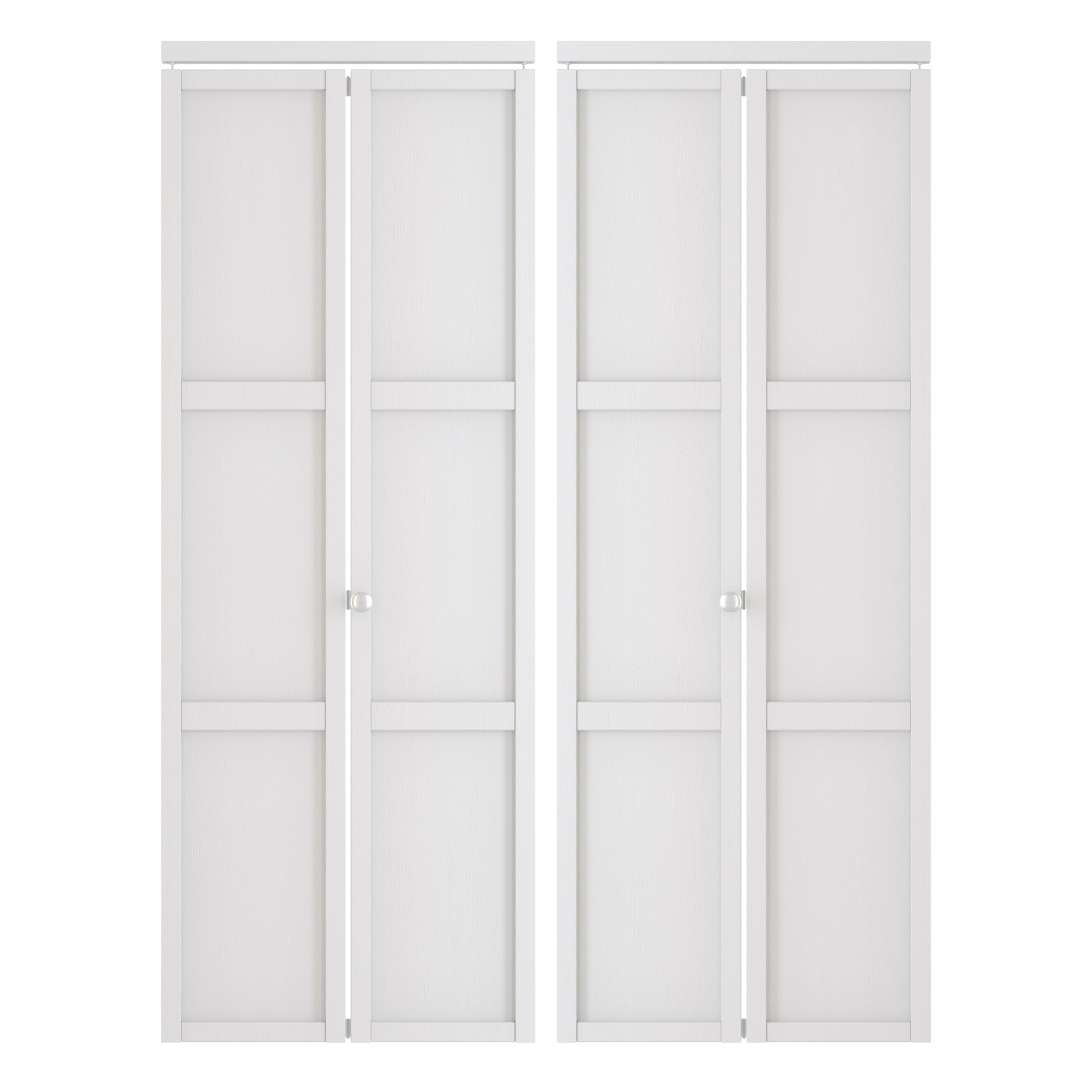 TENONER White MDF 3 Panel Bi-Fold Interior Door for Closet, Pantry, Laundry Room - Space-Saving and Easy-to-Operate with Hardware Kits