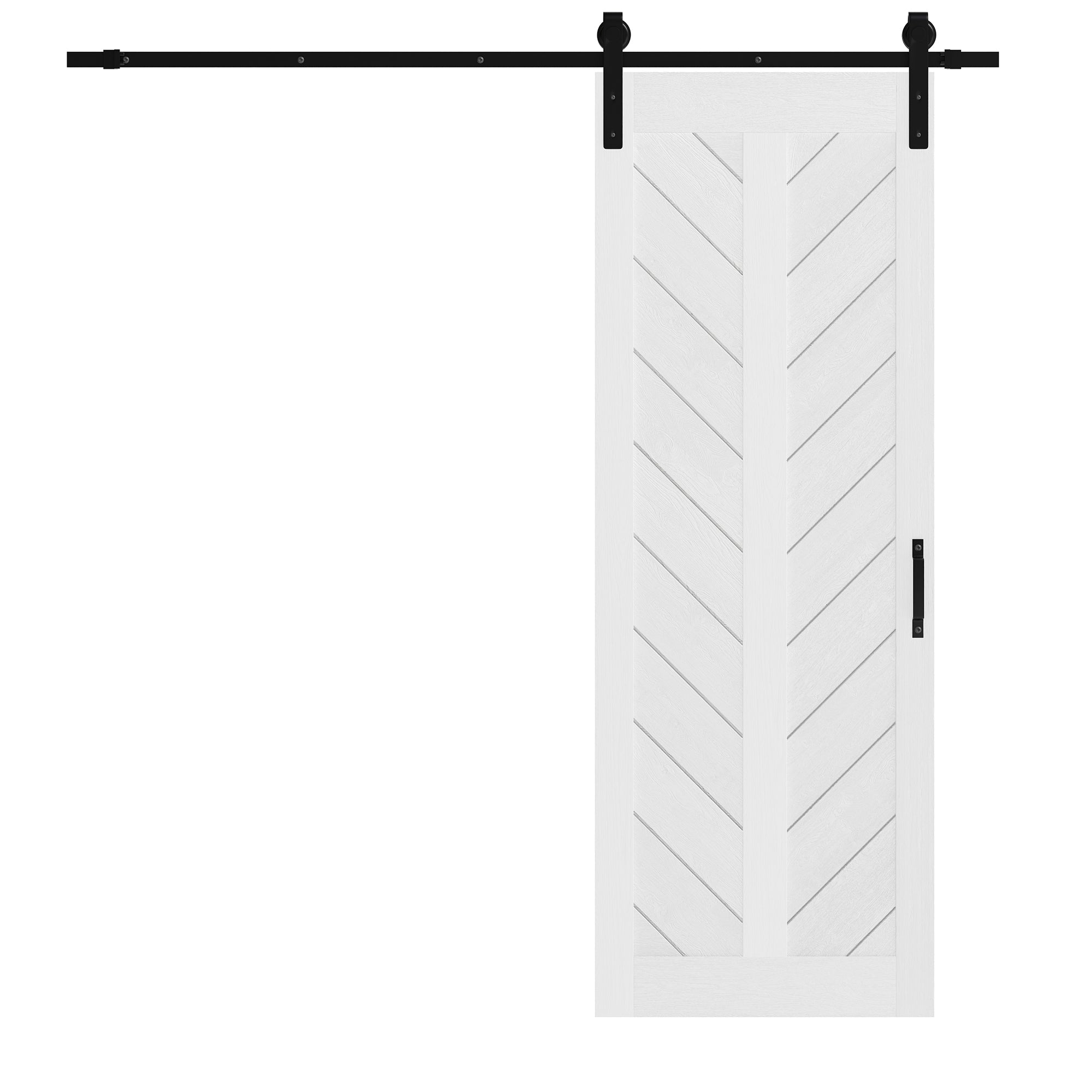 TENONER White MDF V-Frame Single/Double Sliding Barn Door for Living Room, Bedroom, Laundry – Easy Installation, Privacy Protection with Barn Door Hardware Kits