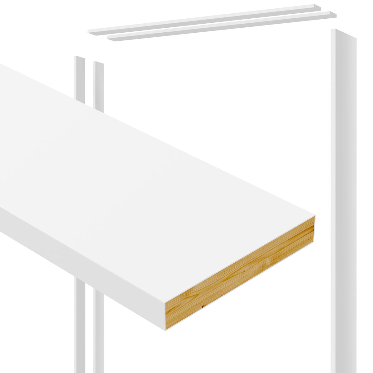 36 in Pine Wood White Pocket Door Frame