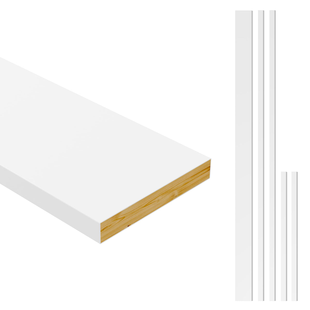 36 in Pine Wood White Pocket Door Frame