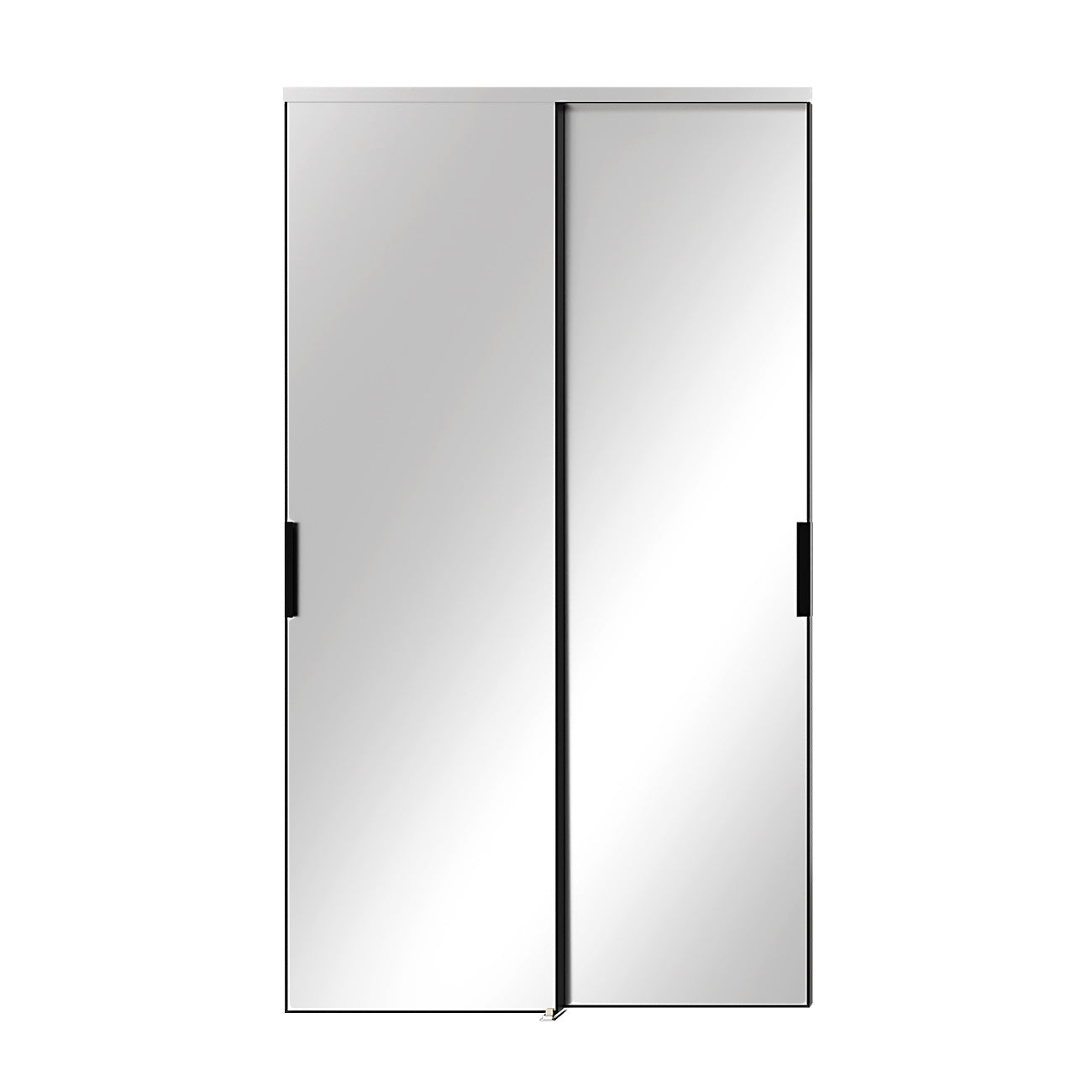TENONER Black/White/Silver Aluminum Frame Mirrored Glass Sliding Closet Door for Bedroom, Closet, and Living room - Space-Saving, Durable with Hardware Track Kit & Floor Guide