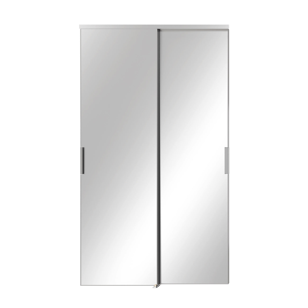 TENONER Black/White/Silver Aluminum Frame Mirrored Glass Sliding Closet Door for Bedroom, Closet, and Living room - Space-Saving, Durable with Hardware Track Kit & Floor Guide