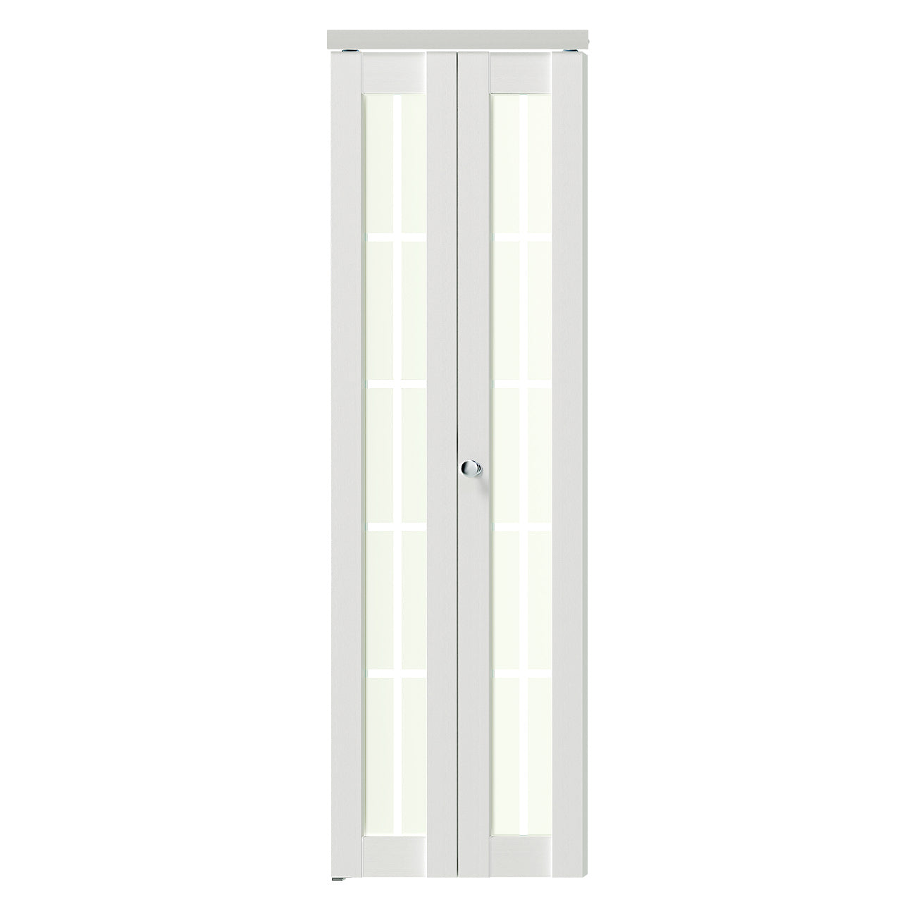 TENONER White MDF 10-Lite Silk-Screened Frosted Glass Bi-Fold Door for Closet, Laundry Room, Bathroom - Privacy Protection and Space-Saving with Hardware Kits