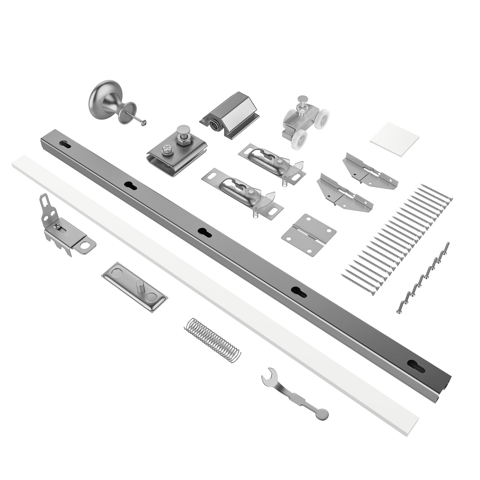 TENONER White MDF 4-Lite Mirror Glass Bi-Fold Door for Closet, Laundry Room, Bathroom - Light Enhancing and Space-Saving with Hardware Kits