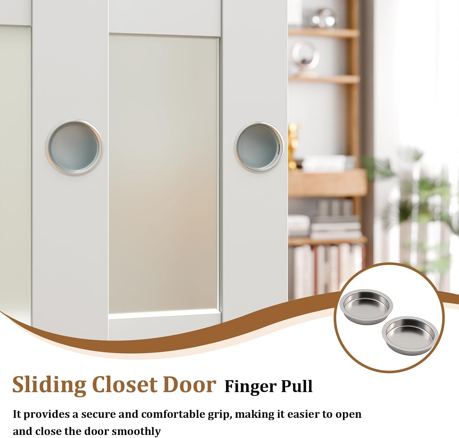 TENONER Pine Wood Color MDF 1-Lite Frosted Glass Single/Double Sliding Closet Door for Bedroom, Closet, and Living room - Easy Assembly, Privacy Enhancing with Hardware Track Kit & Floor Guide
