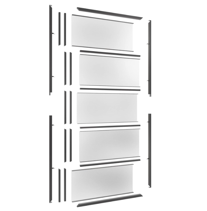 TENONER Black MDF 10-Lite Frosted Glass and Metal Sliding Barn Doors for Living Rooms, Bedrooms, Kitchen – Easy Installation, DIY with Barn Door Hardware Kits