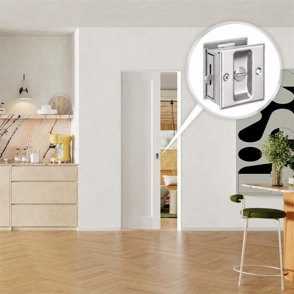 Black / Silver Pocket Door Lock - Easy Installation