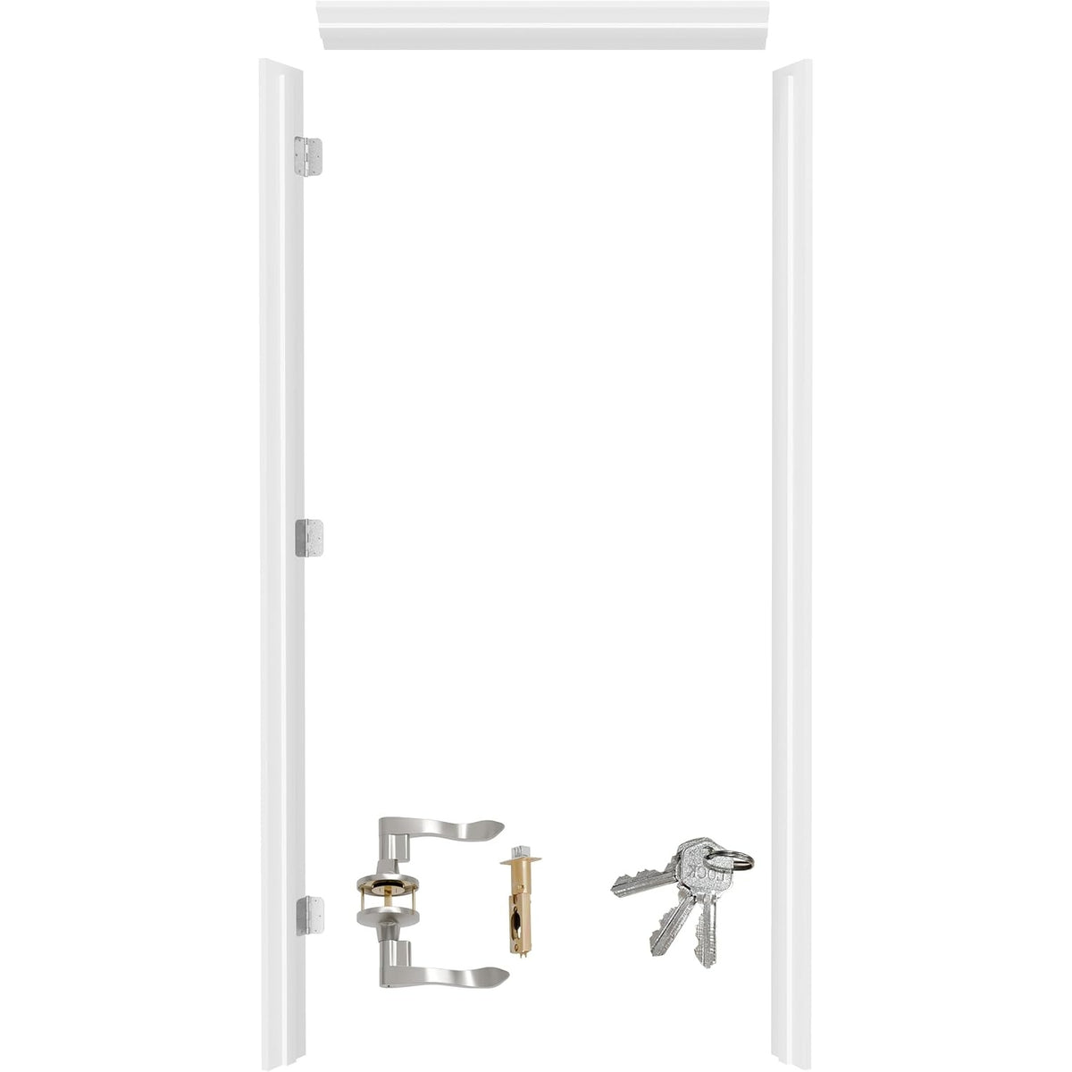 TENONER White 36-inch Exterior Door Frame with Waterproof Strip and Handle
