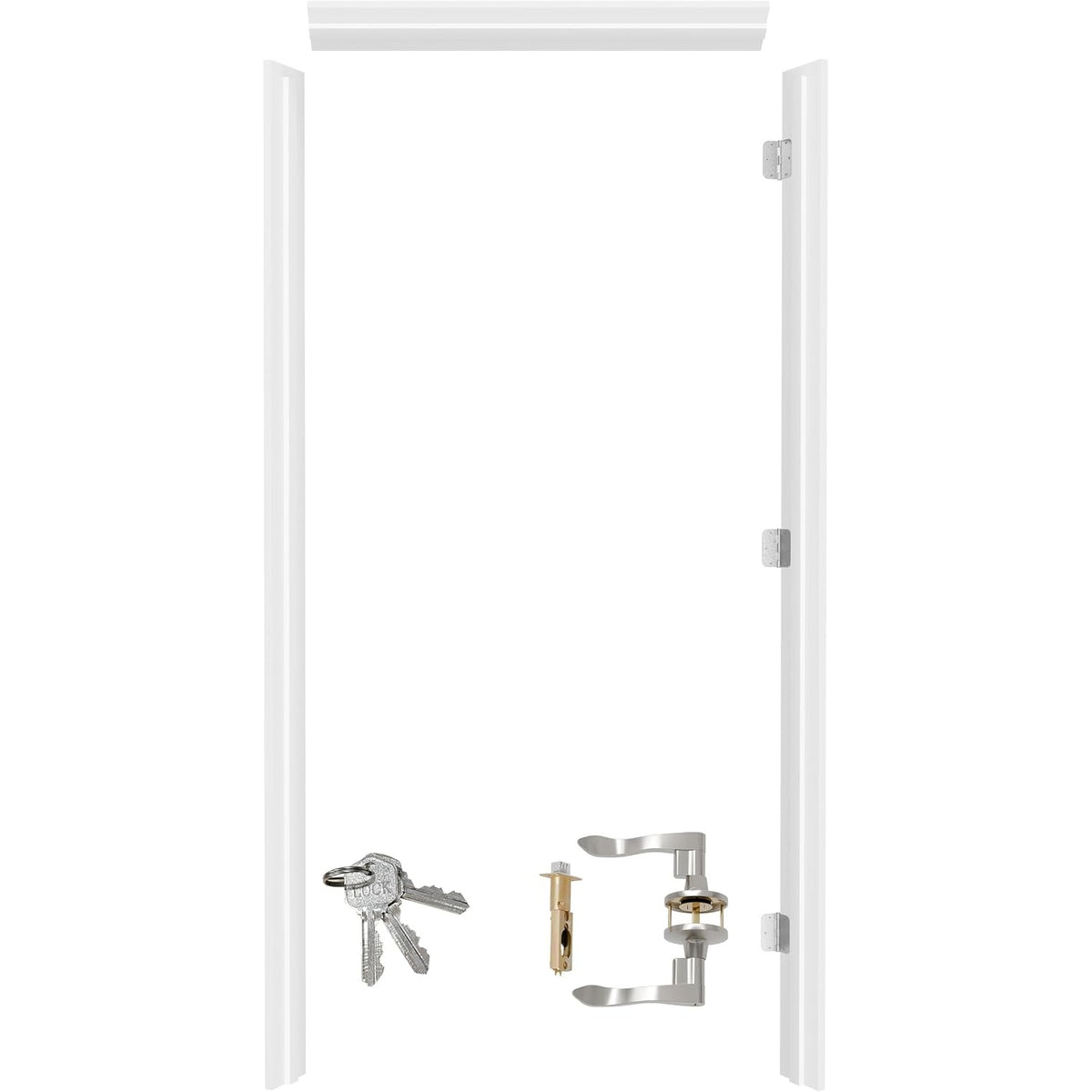TENONER White 36-inch Exterior Door Frame with Waterproof Strip and Handle