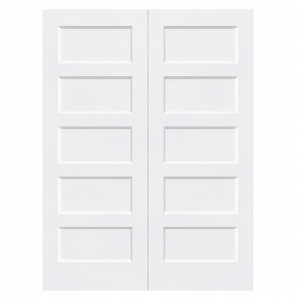 TENONER White Primed 5-Panel Hollow Interior Door for Pantry, Closet, Easy to Install, Stain Resistant