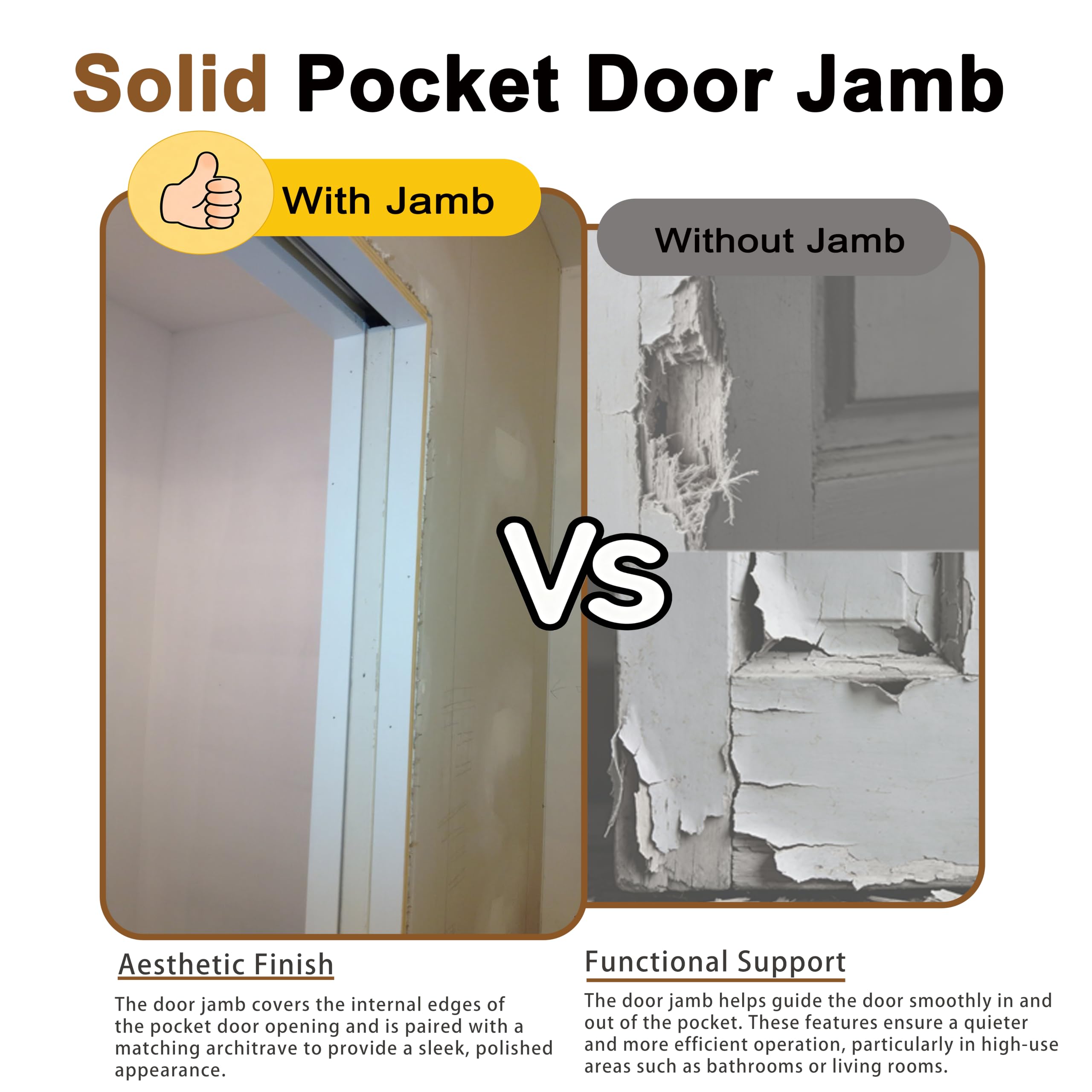 TENONER Black 5-Lite Tempered Frosted Glass Interior Pocket Door with Hardware