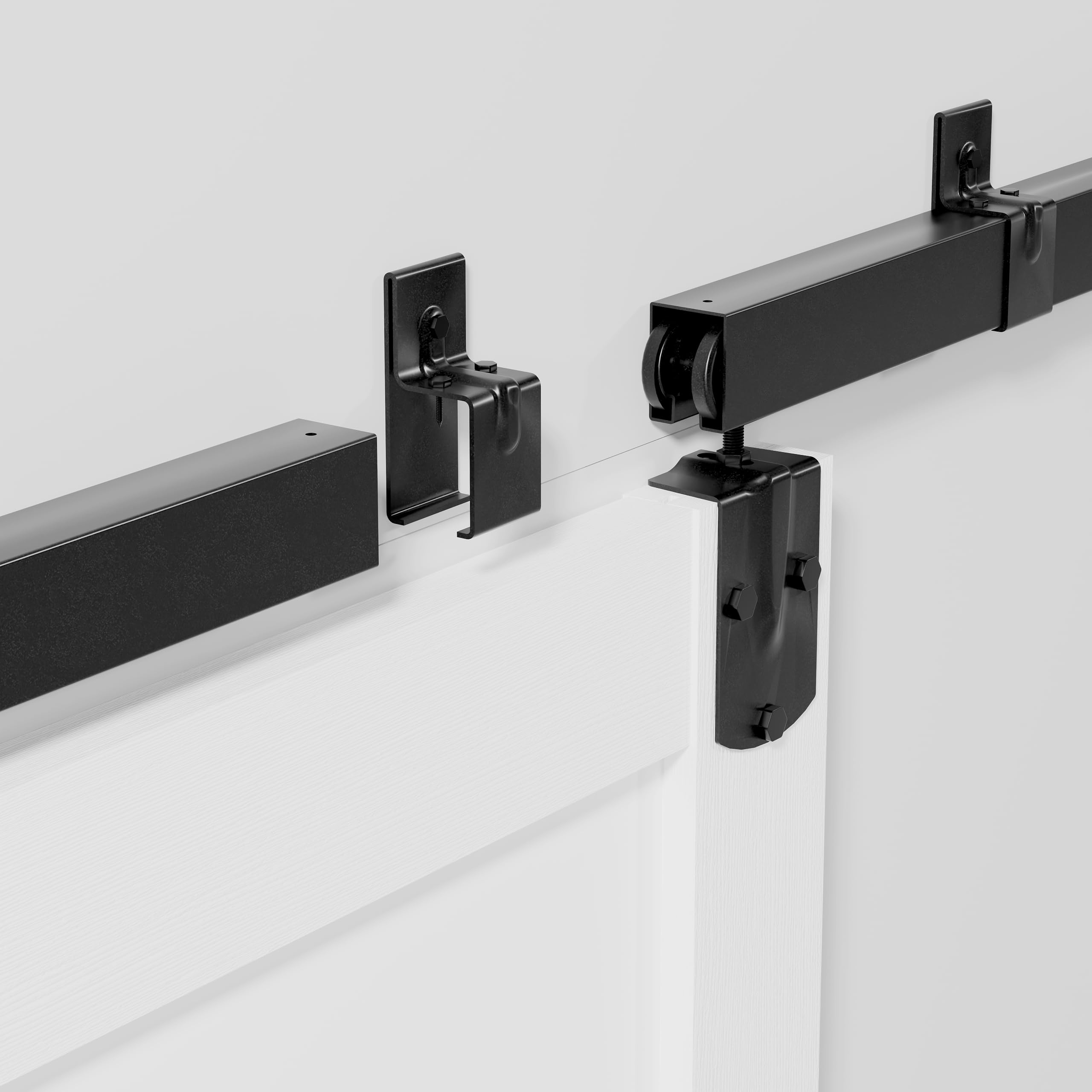 TENONER Black Exterior Barn Door Hardware Kit for Indoor and Exterior Doors