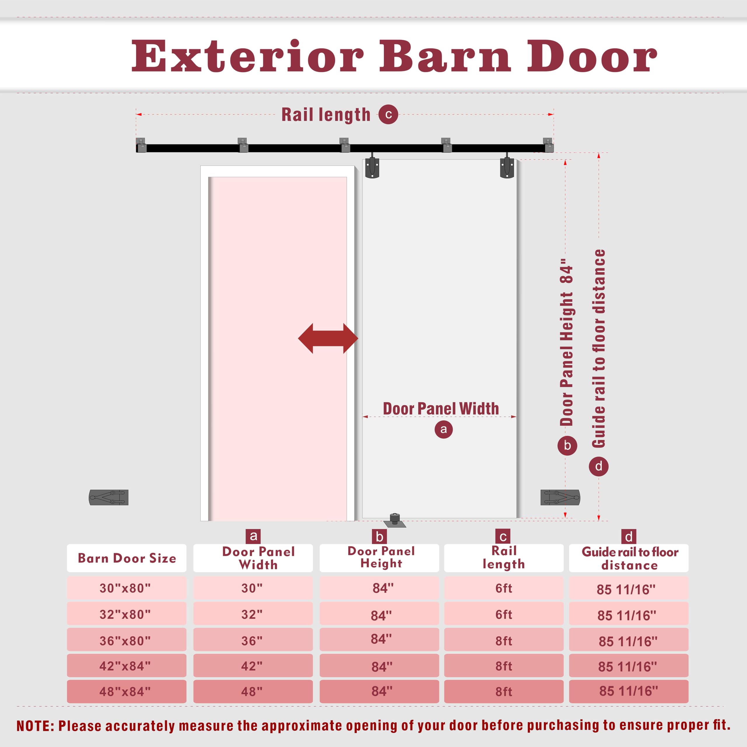 TENONER Pine Wood K-Shaped Exterior Sliding Barn Door