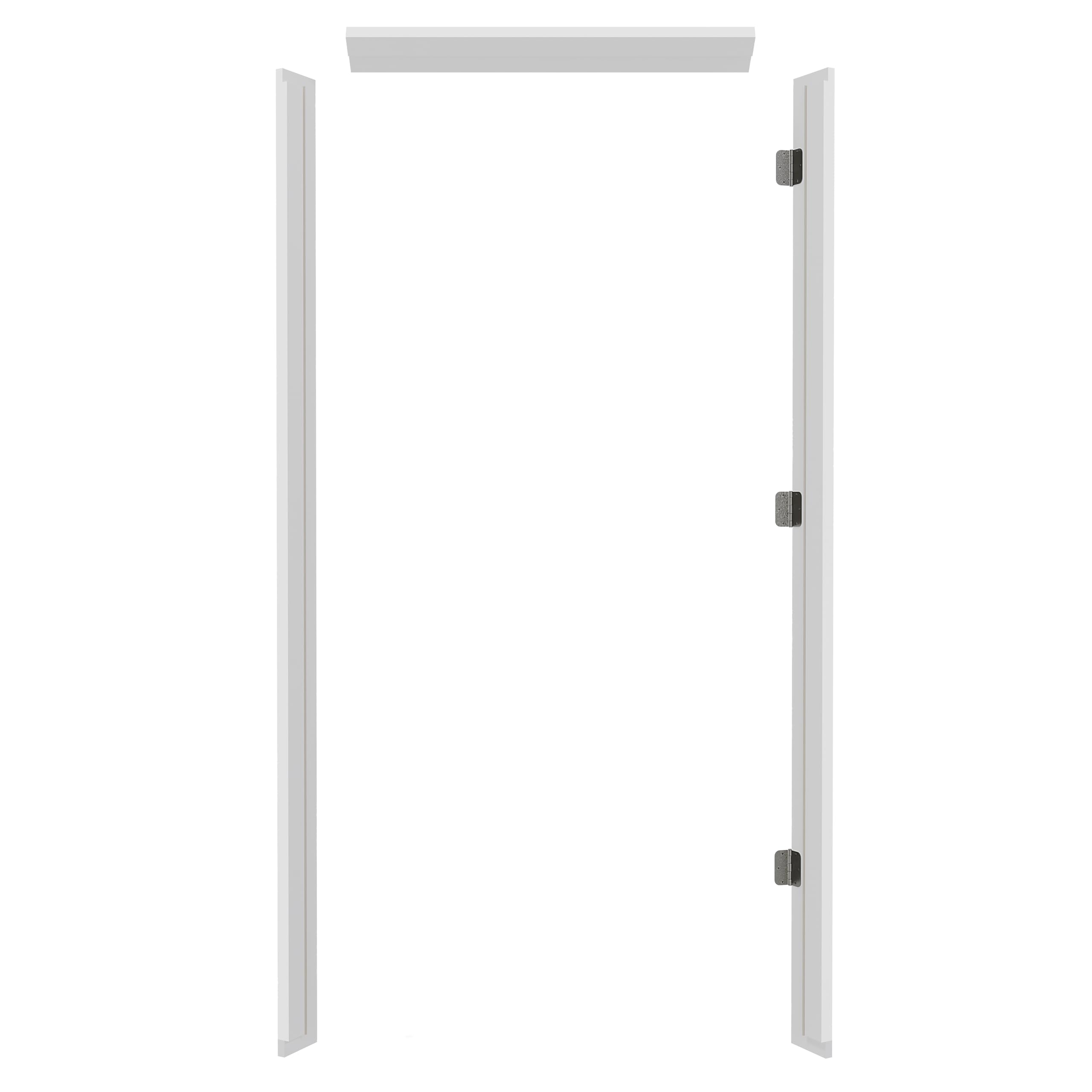 TENONER Pine Wood Primed Exterior Door Frame with Weatherstrip - Pre-Installed Hinges