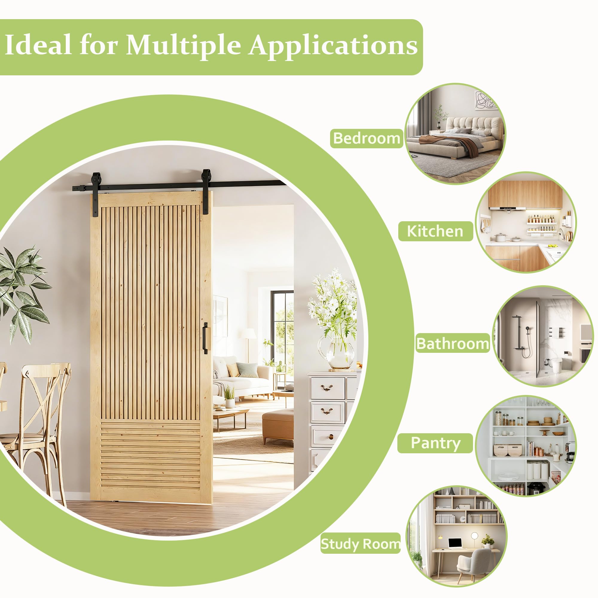 TENONER Pine Wood Vertical & Horizontal Stripes Solid Core Sliding Barn Door with Hardware - Suitable for DIY (Unfinished)