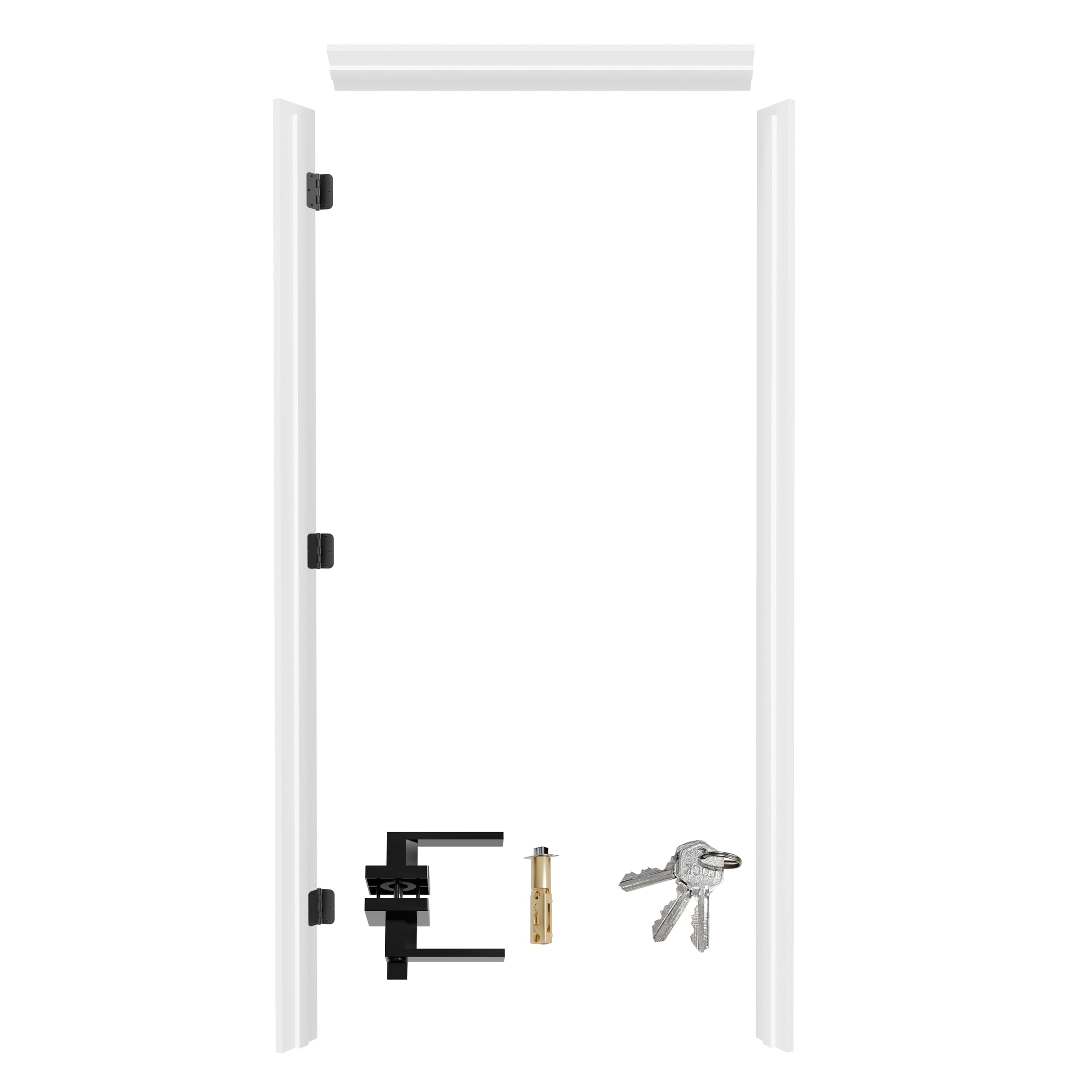 TENONER White 36-inch Door Frame with Waterproof Strip and Handle