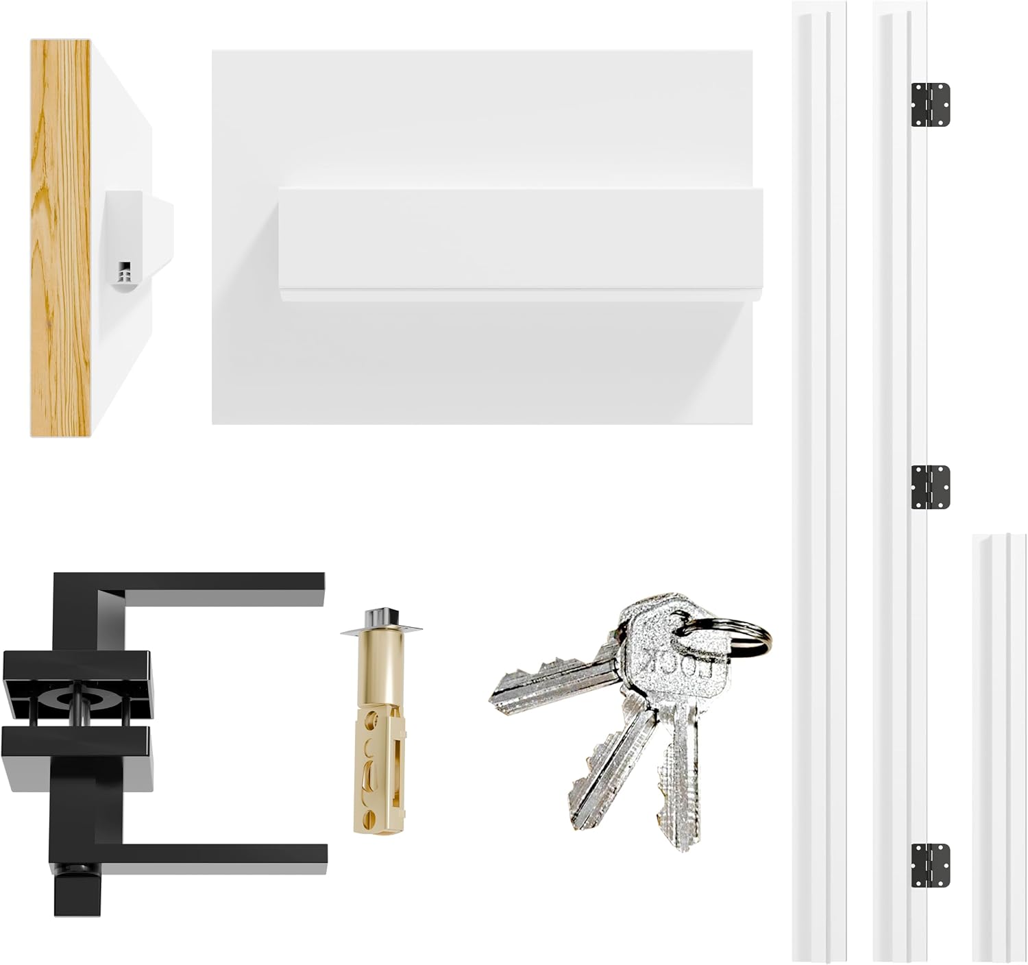TENONER White 36-inch Door Frame with Waterproof Strip and Handle