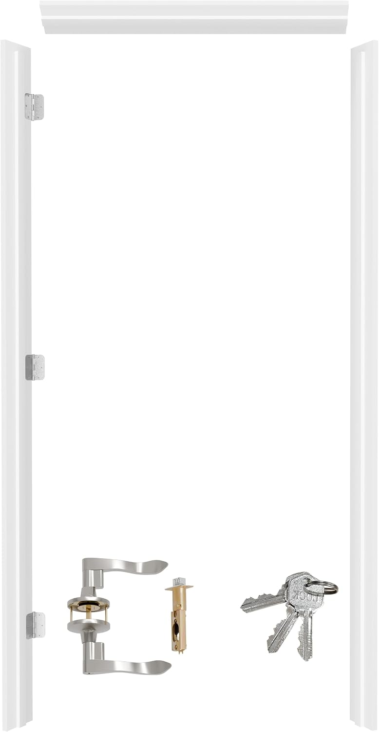 TENONER White 36-inch Door Frame with Waterproof Strip and Handle
