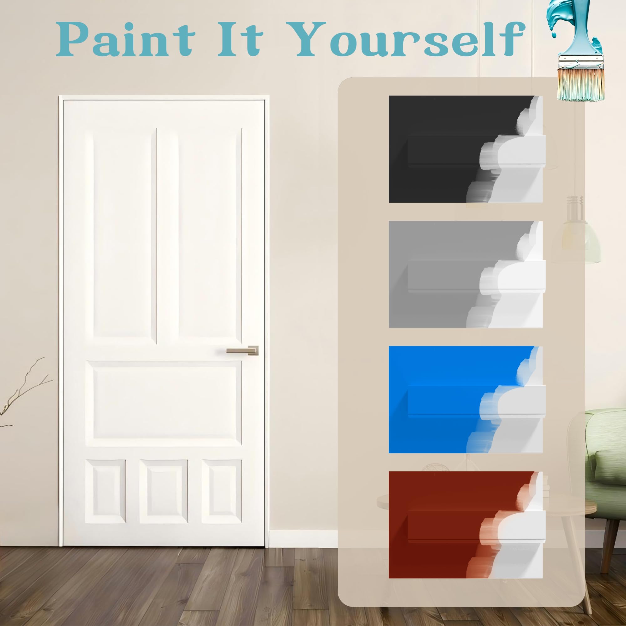 TENONER White 36-inch Door Frame with Waterproof Strip and Handle