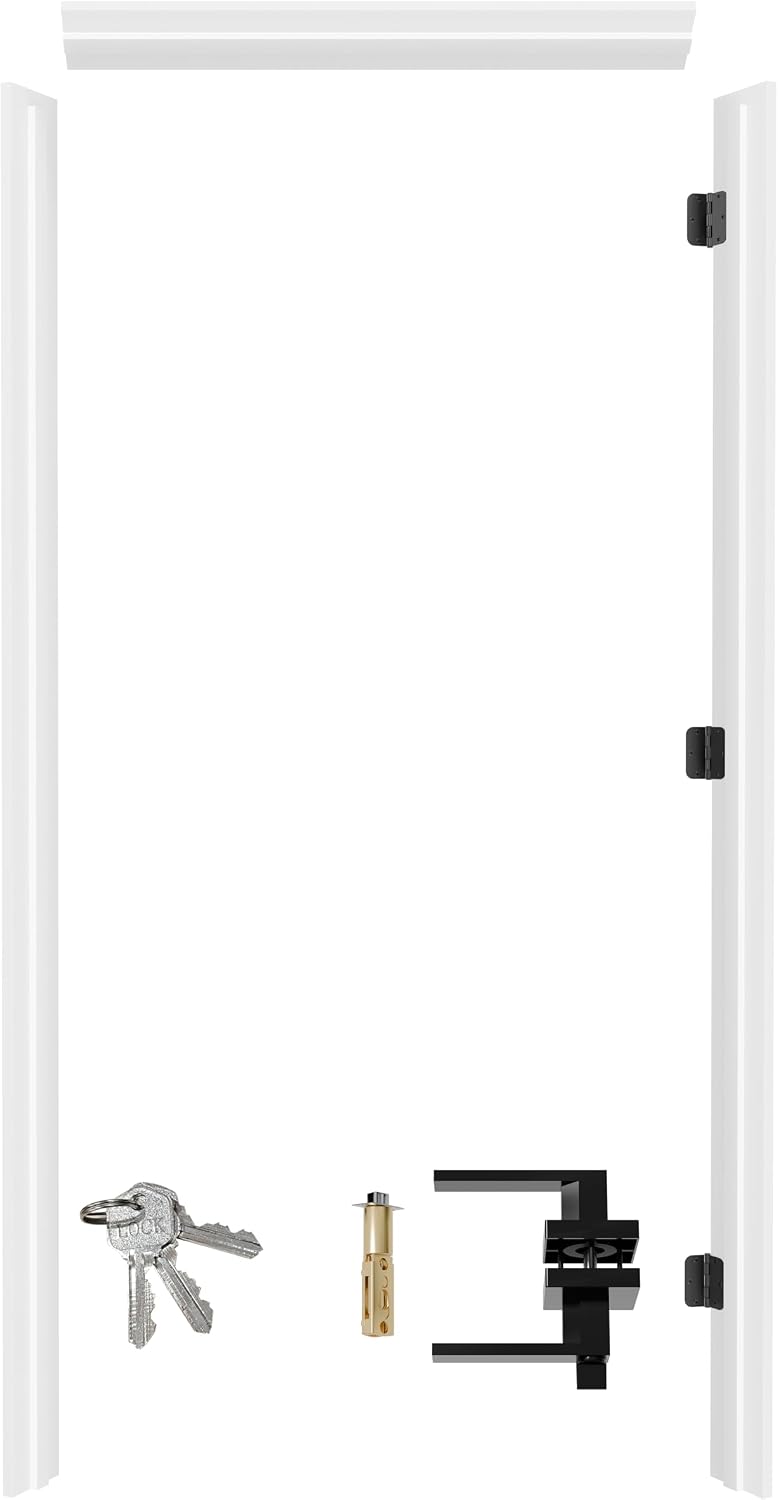 TENONER White 36-inch Door Frame with Waterproof Strip and Handle