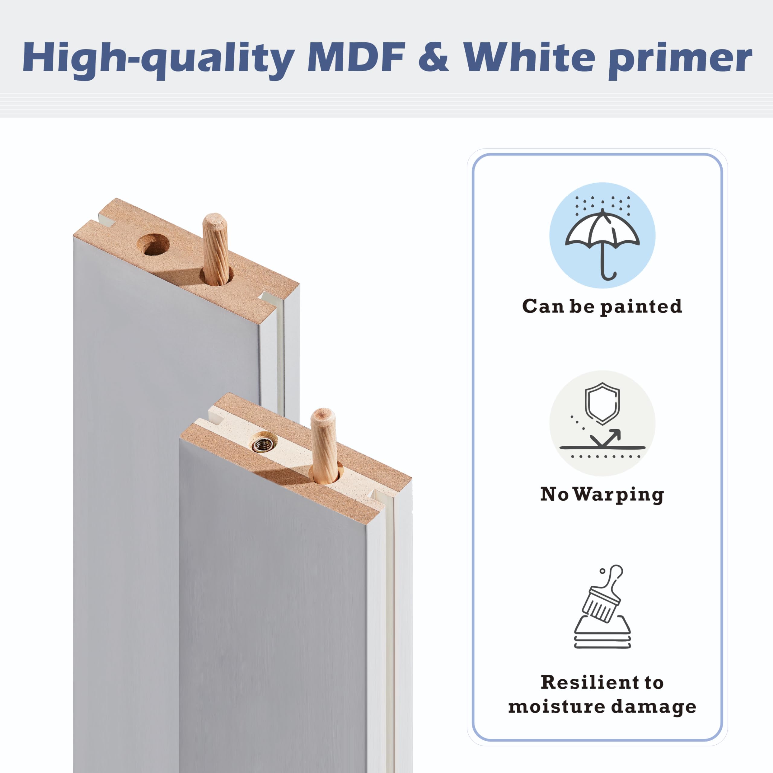 TENONER White K Design Solid Core MDF Wood & Primed Finished Sliding Barn Door