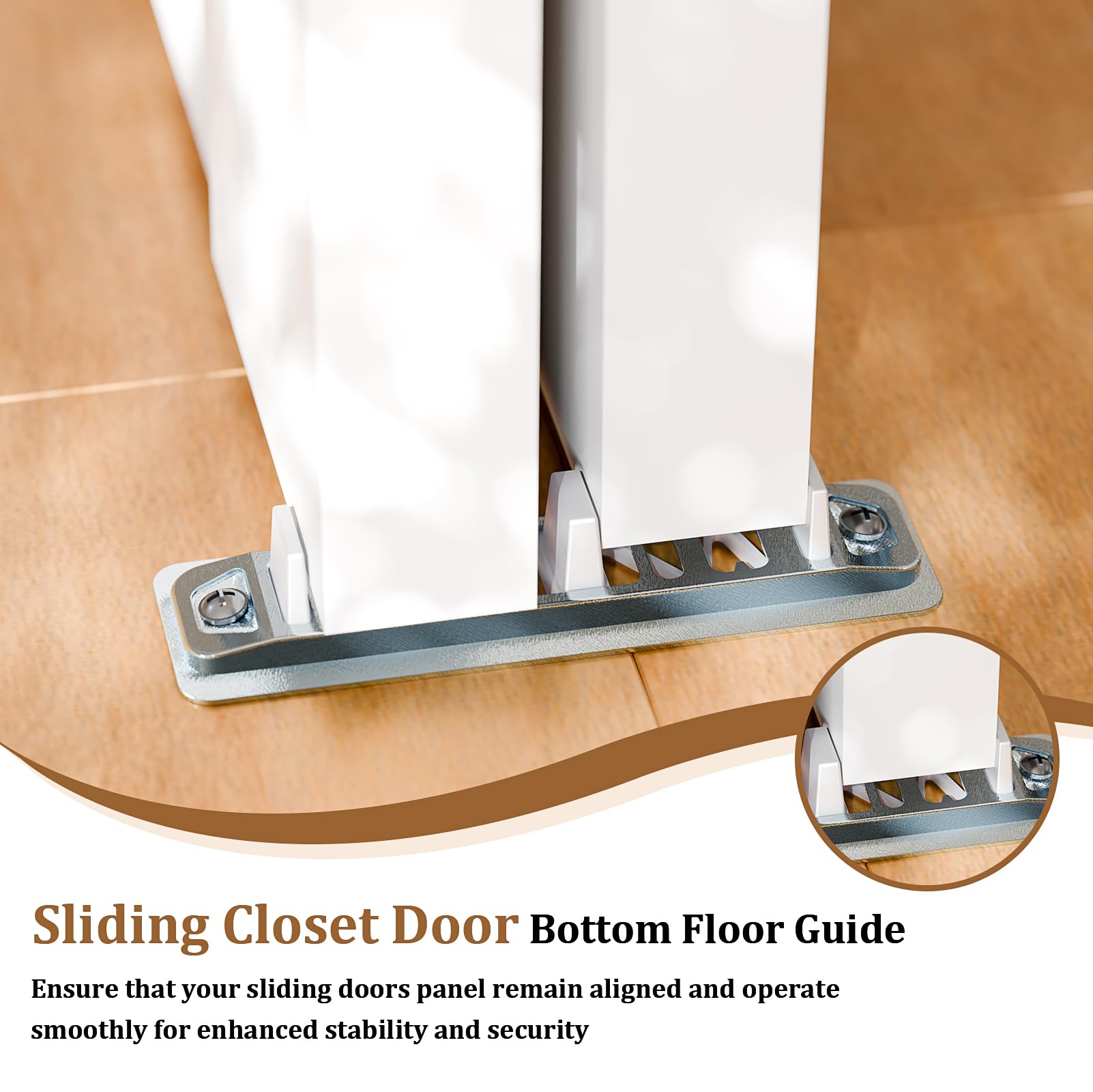 TENONER White Aluminum Frame Mirrored Sliding Closet Door for Bedroom, Closet, and Living Room - Space-Saving, Durable