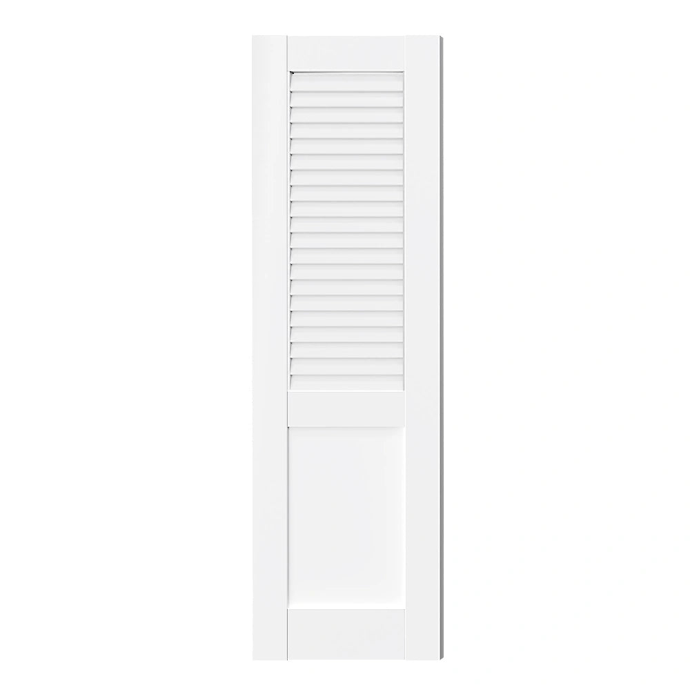 TENONER White Solid Core Upper Section Louvered Interior Door