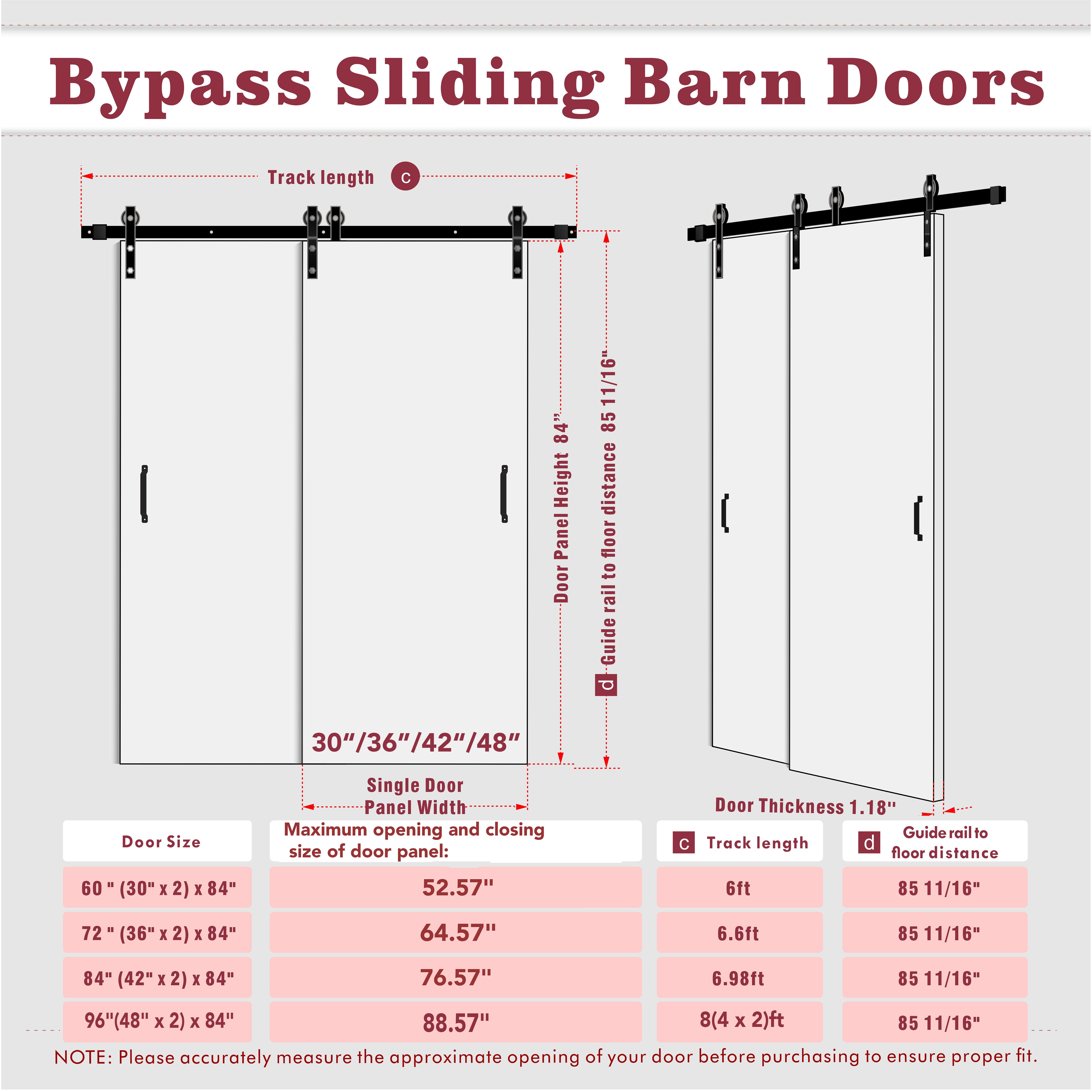 96 in. x 84 in. Light Brown Painted Water Proof and MDF Double K-Shaped Sliding Barn Door with Hardware Kit