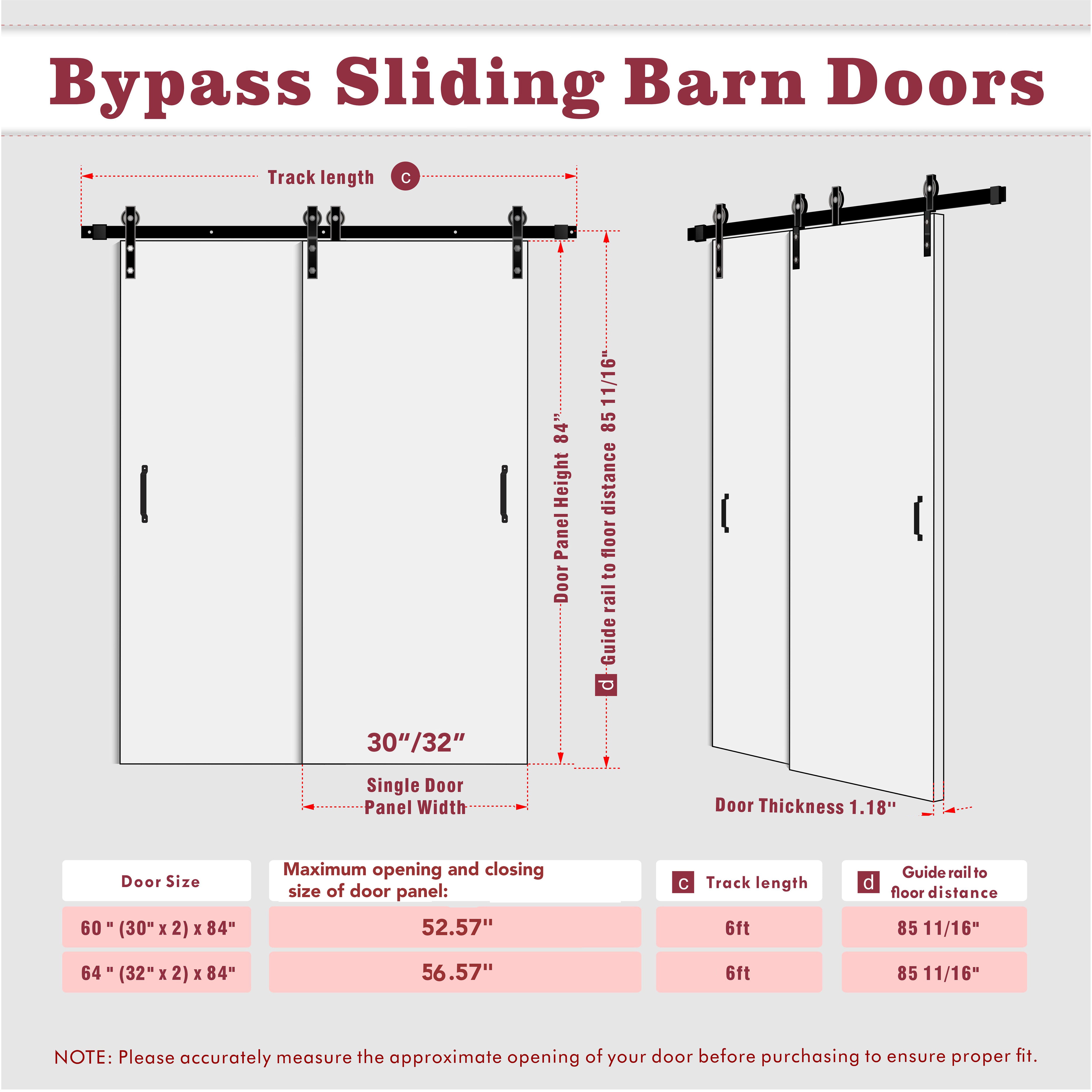 Tenoner White MDF 1-Lite Mirrored Bypass Barn Door for Living Rooms, Bedrooms, Kitchen - Easy Installation
