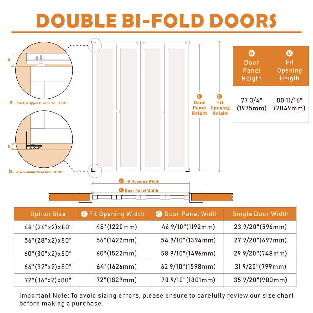 TENONER Brown MDF Webbing & Wood Bi-fold Doors with Hardware