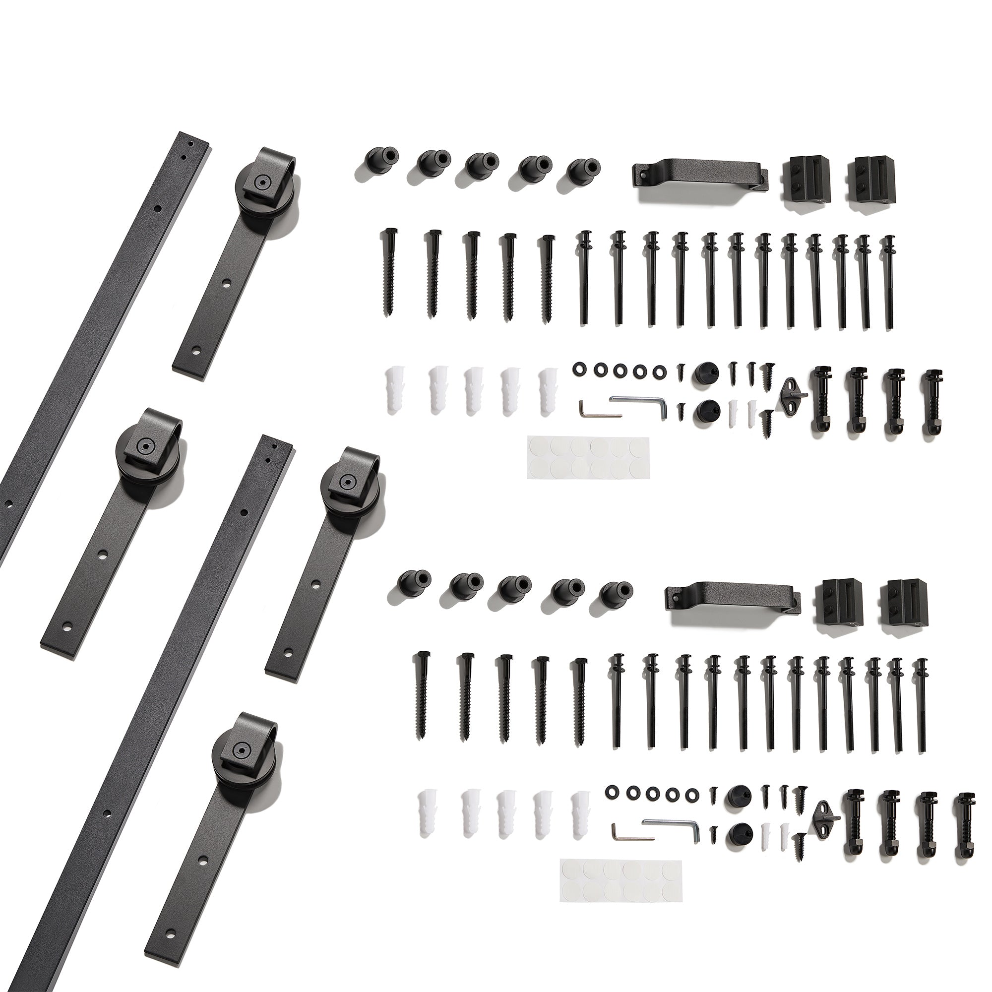 TENONER White MDF 5-Lite Frosted Glass Single/Double Sliding Barn Doors for Living Rooms, Bedrooms, Kitchen – Easy Installation, Durability with Barn Door Hardware Kits