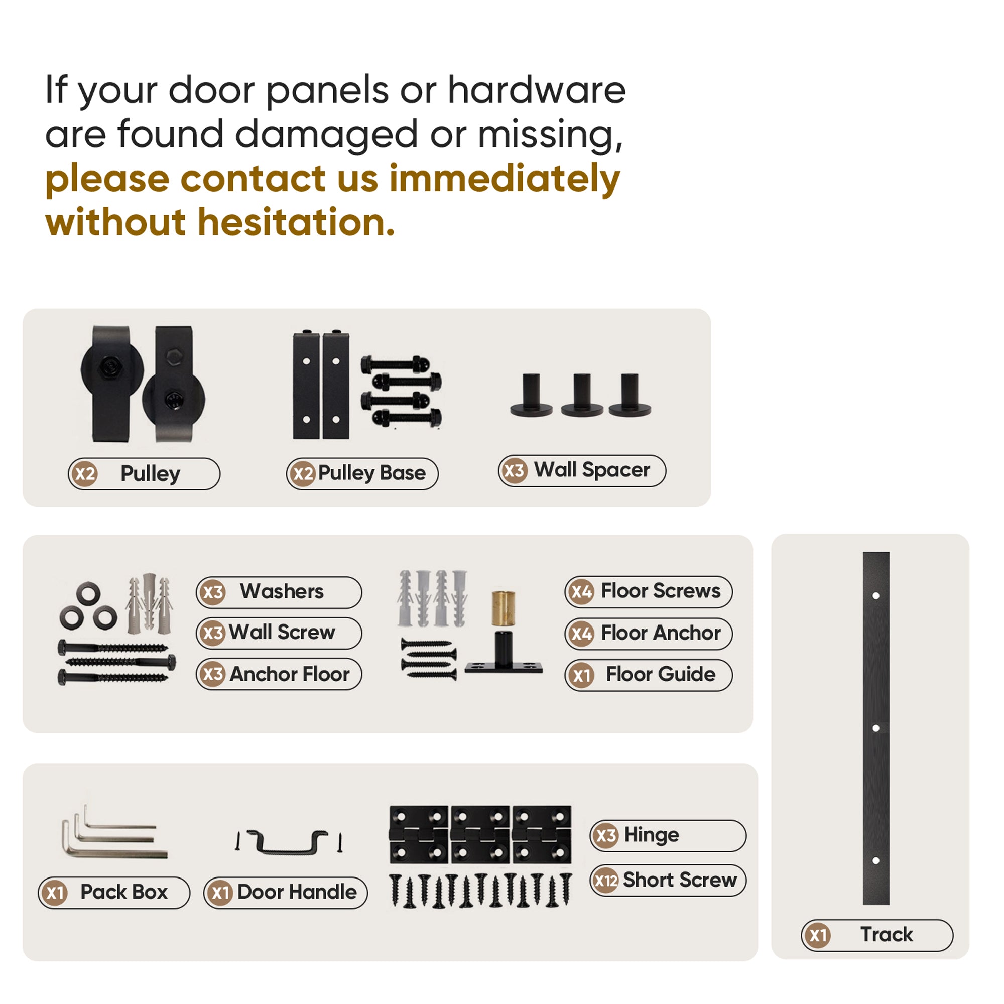 TENONER White MDF 4-Panel Bi-Fold Hollow Molded Sliding Barn Door for Closet, Pantry, Bedroom - Finished Door Slab and Space-Saving with Hardware Kits