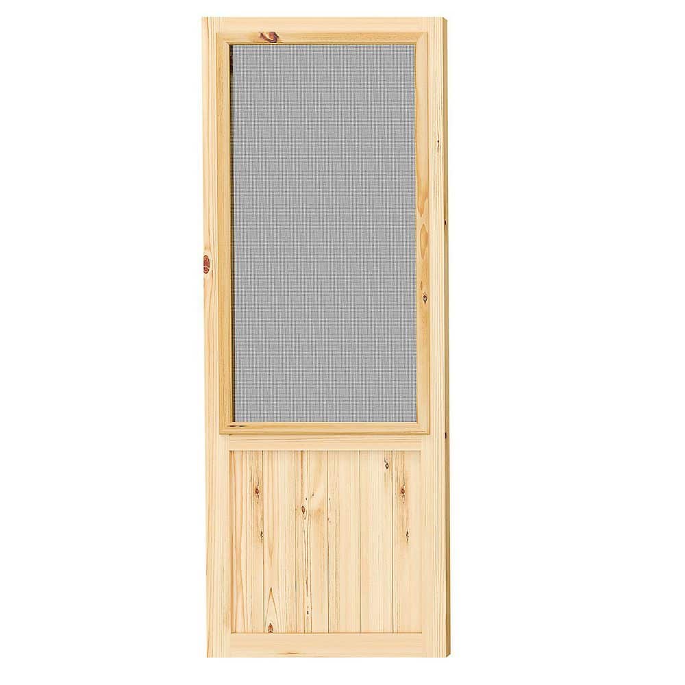 Pine Wood Half Lite Screen Exterior Front Door