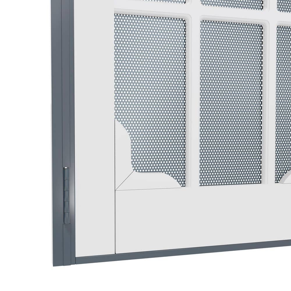 TENONER White Steel Exterior Security Screen Door