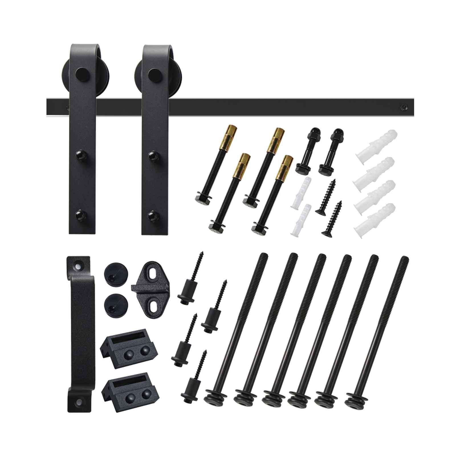 TENONER Grey MDF K-Shape Sliding Barn Doors for Living Rooms, Bedrooms, or Kitchen – Easy Installation, Privacy Protection with Barn Door Hardware Kits