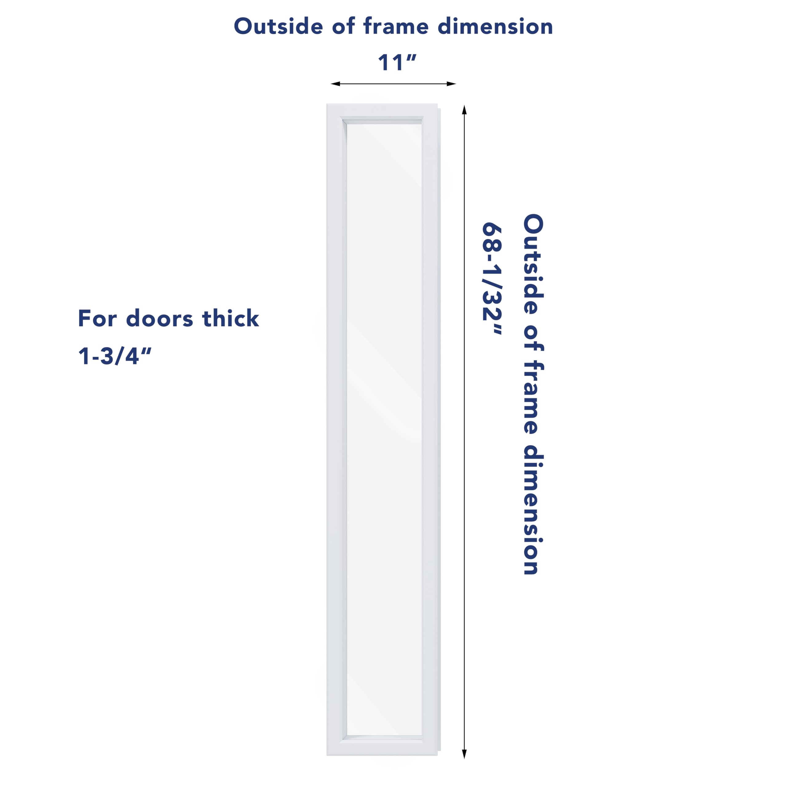 TENONER 1-Lite Slender Tempered Clear Glass Entry Door Glass Inserts Replacement for Enclosed Shutters Insert Kit