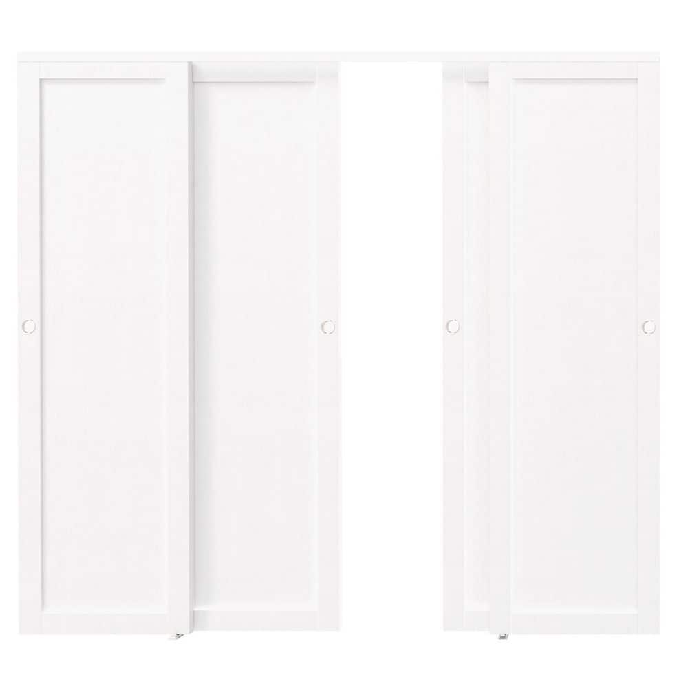 TENONER White MDF 1-Panel Sliding Closet Door for Bedroom, Pantry - Space-Saving, Smooth and Quiet Operation