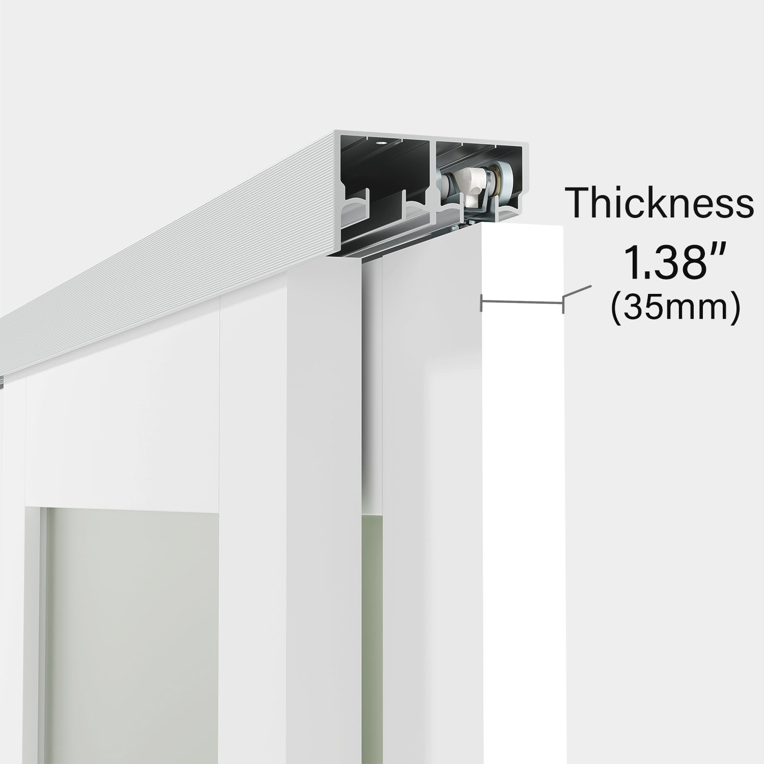 TENONER White MDF 3-Lite Frosted Glass Bypass Door for  Bedroom, Living Room,Laundry – DIY Painted, Easy Installation with Bypass Hardware Kits