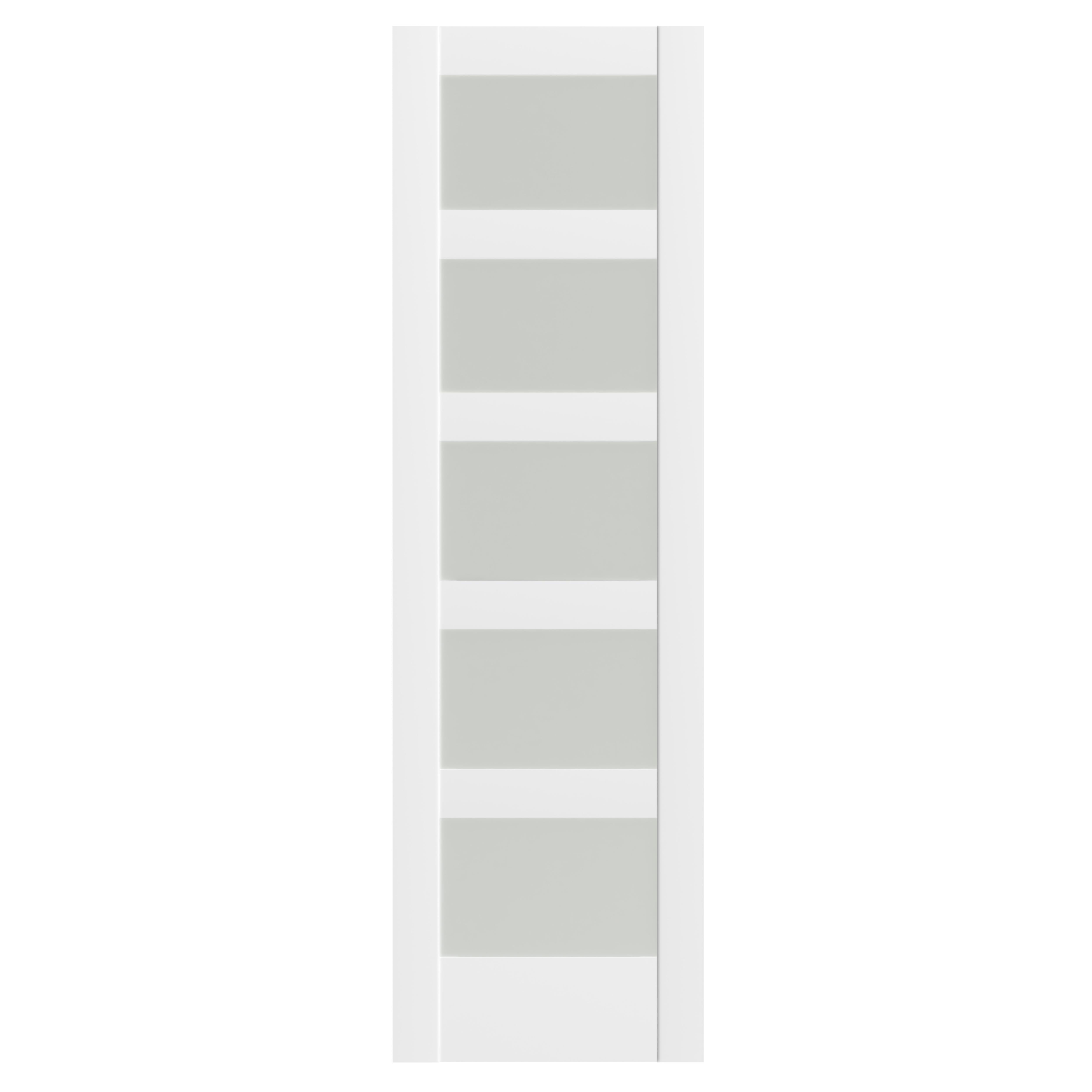 TENONER White MDF 5-Lite Frosted Glass Pocket Door Frame for Bedroom, Closet, and Livingroom - Space-Saving, Easy to Assemble without Hardware Kits