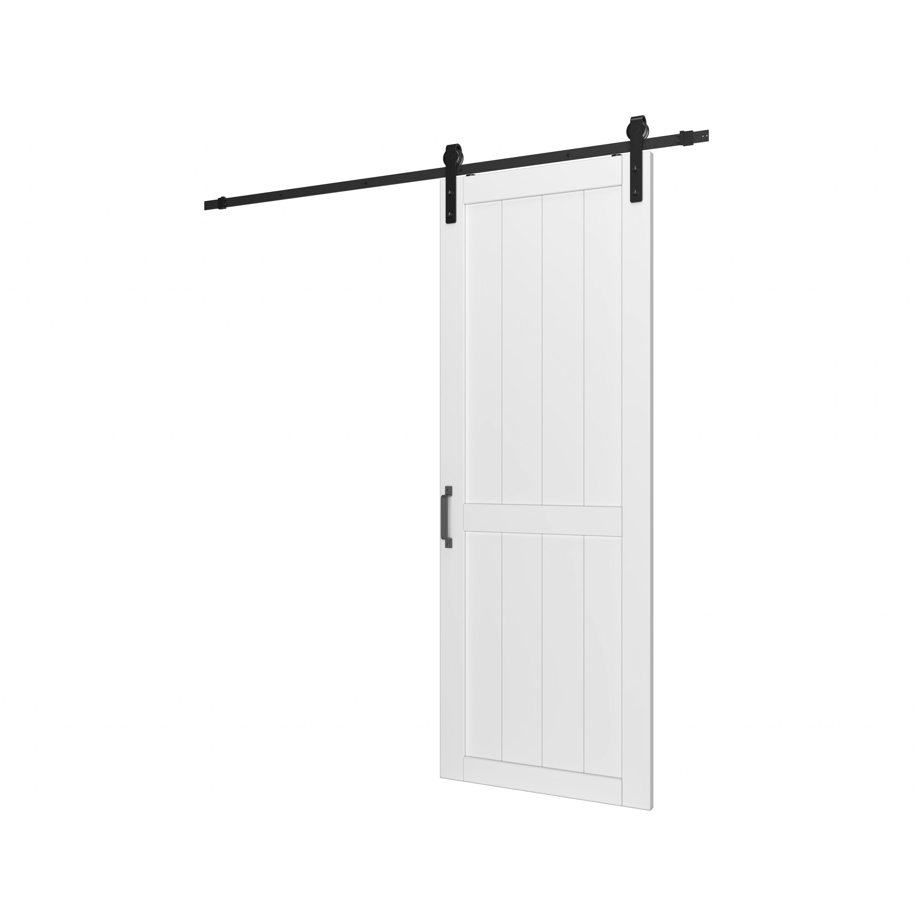 TENONER Sliding Barn Door,H-Frame with Hardware Kit Included,MDF & DIY Painted,Assembly Needed,White