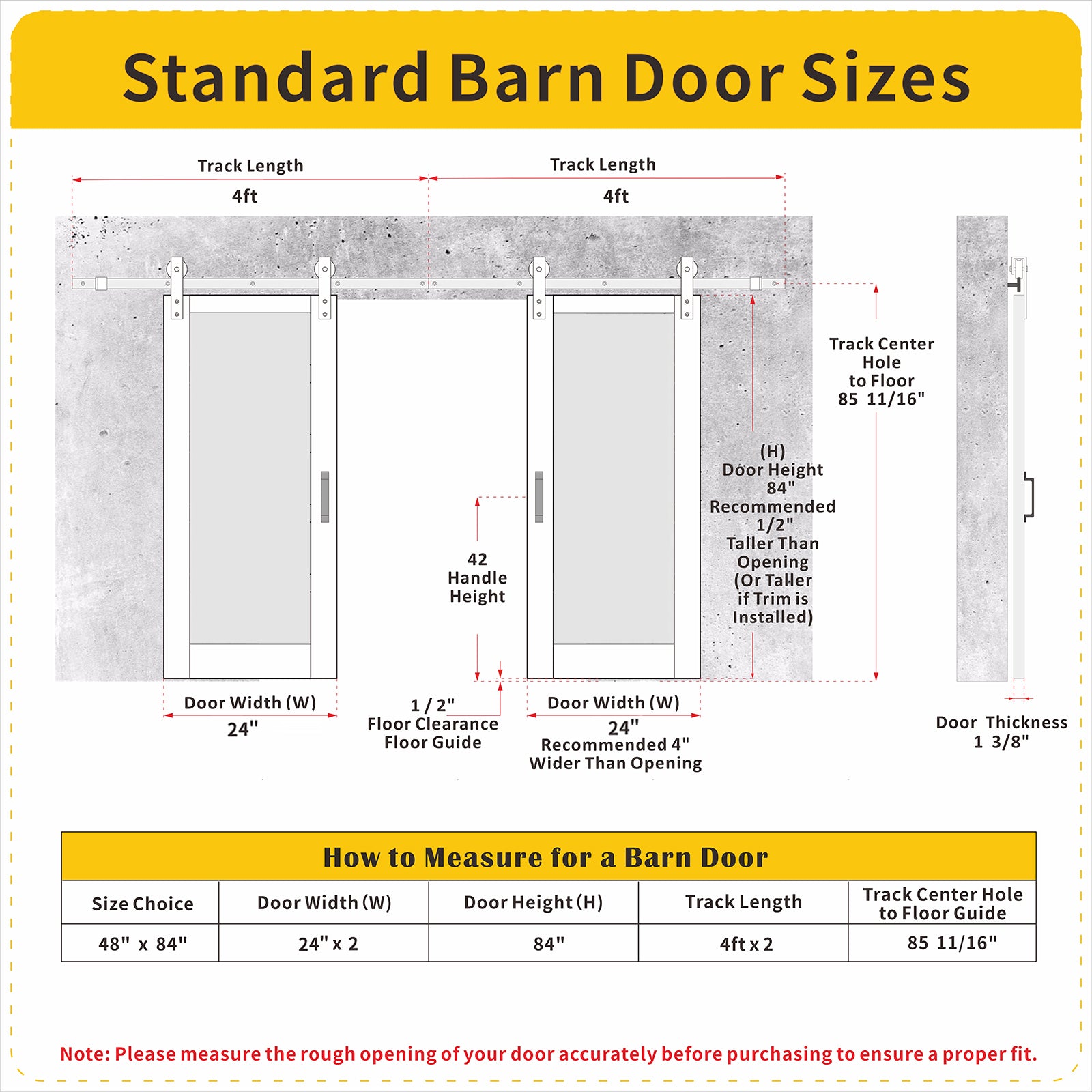 30 in x 84 in 1 Lite, Mirrored Glass, White, Finished, MDF Sliding Barn Door with Hardware Kit