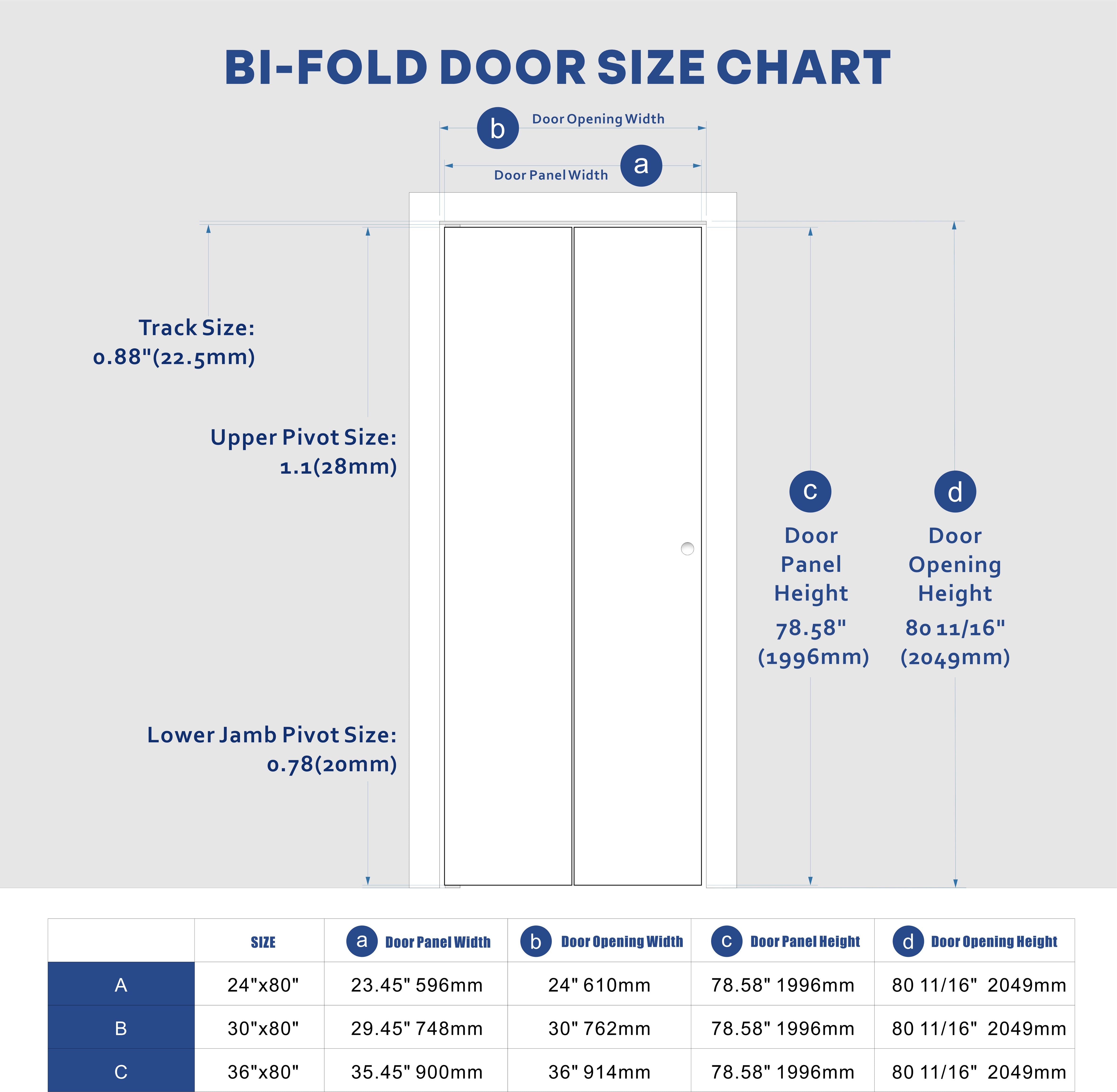 24/30/36 in. x 80 in. Louver Bi-Fold Interior Door for Closet, MDF & PVC, White Folding Door including Hardware