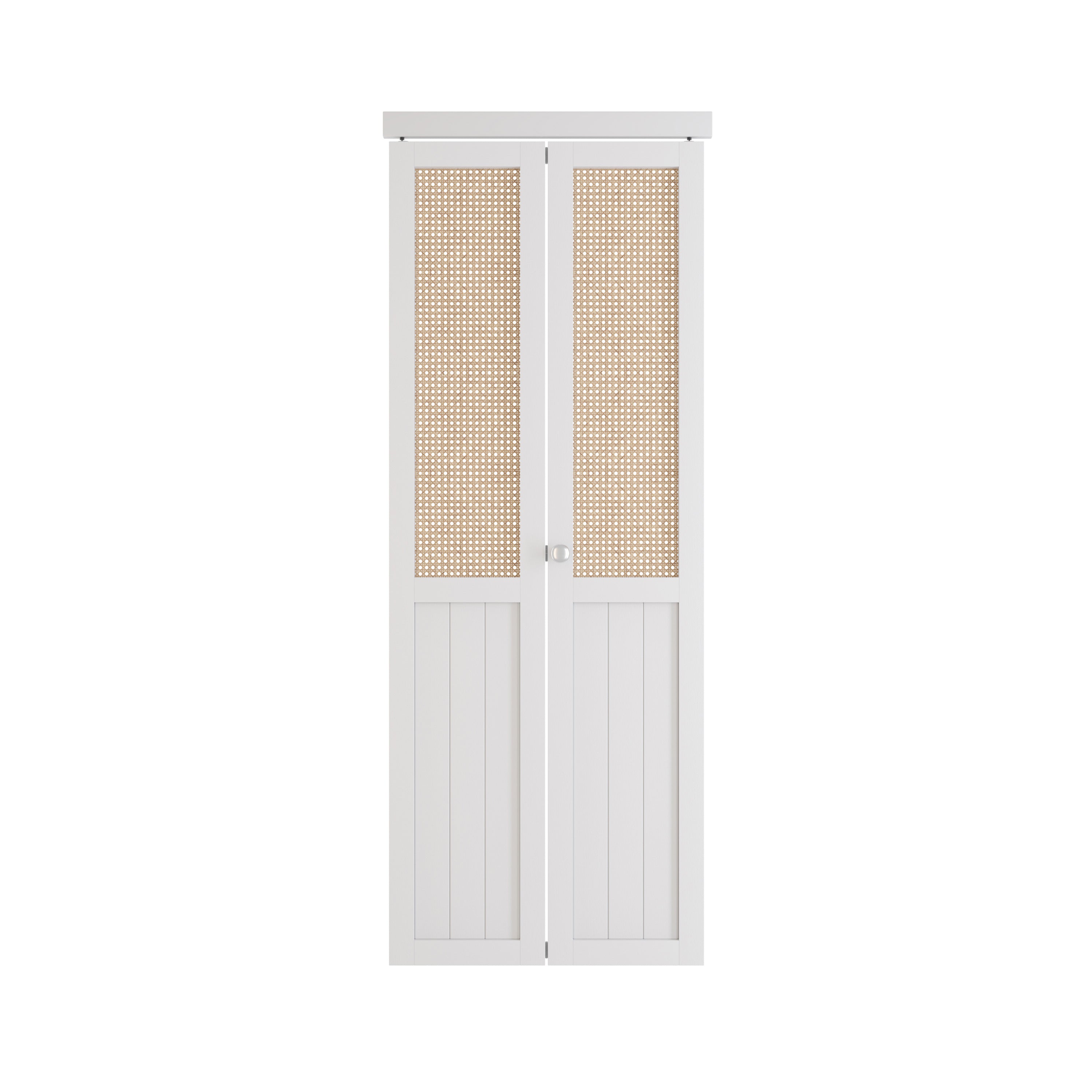 24/30/36 in. x 80 in. Webbing and Wood Bi-Fold Interior Door for Closet MDF White Folding Door for Wardrobe Including Hardware